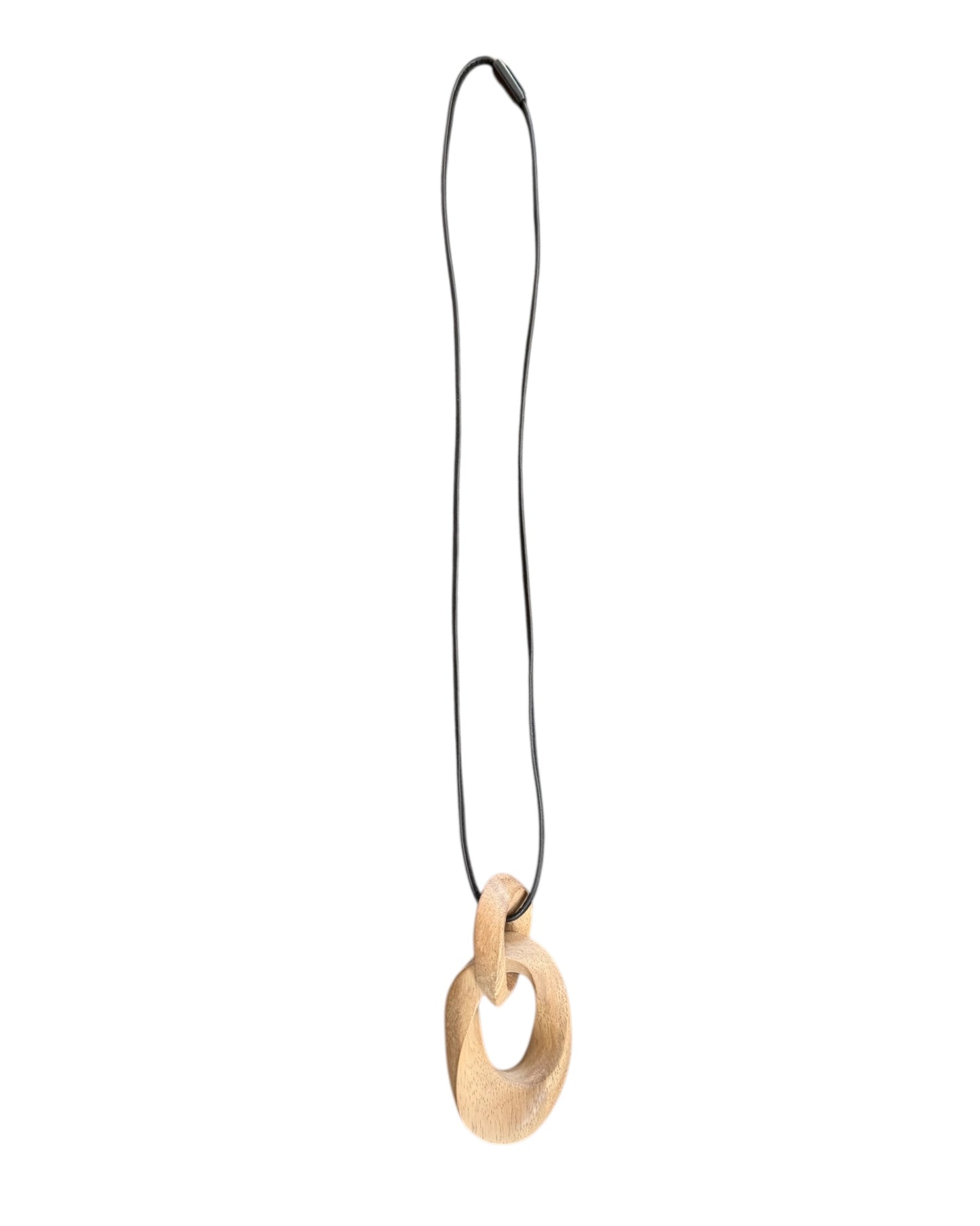 Pre-Loved Monies Long Wooden Pendant Necklace