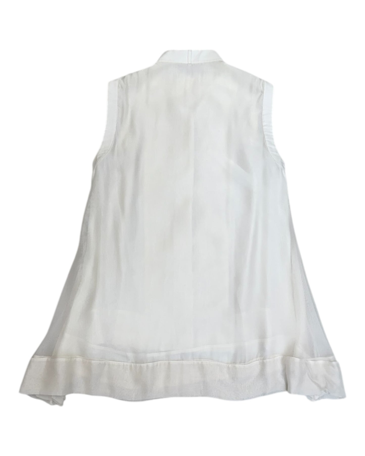 Vintage Brunello Cucinelli White Sleeveless Blouse