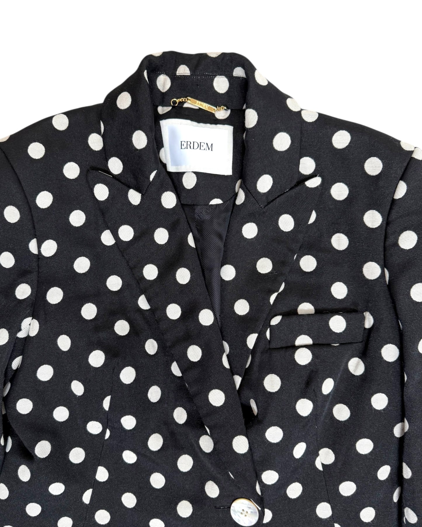 Pre-Loved ERDEM Black Polka Dot Skirt Suit