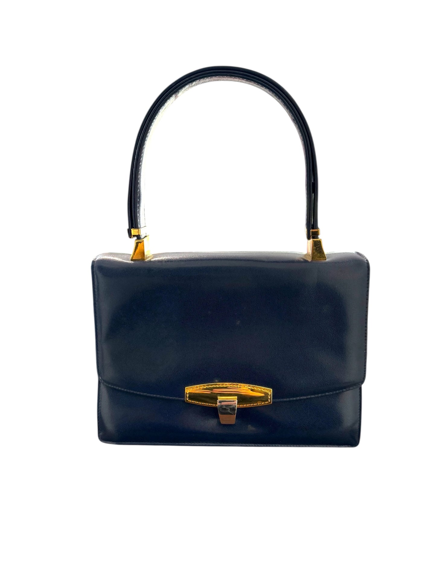 Vintage 1950s/1960s Blue Leather Bag with Coin Purse Attachment
