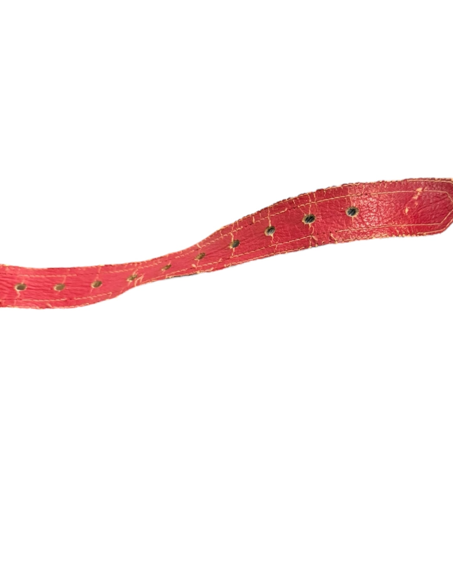 Vintage Red Leather Studded XL Belt
