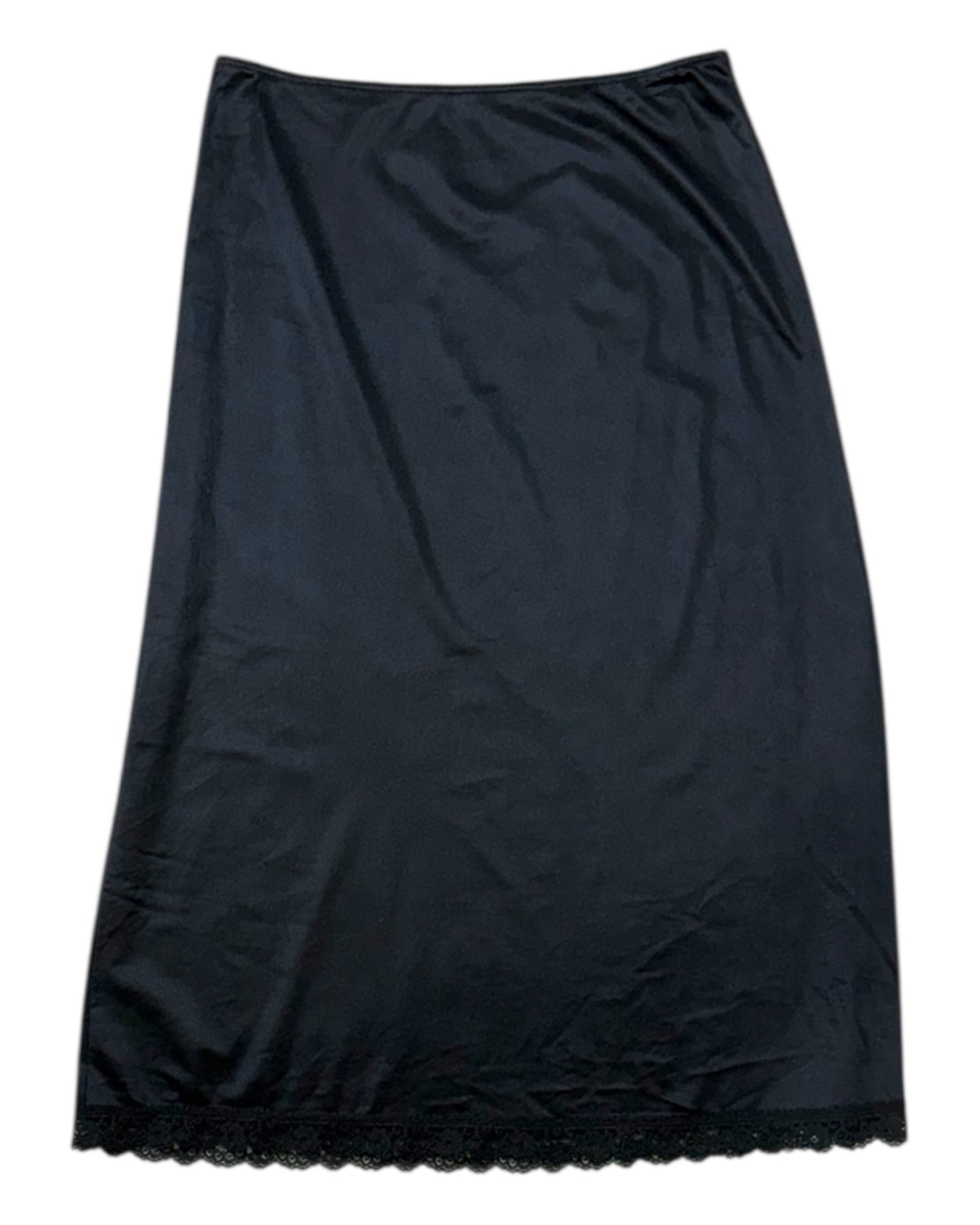 Vintage Black Midi Slip Skirt