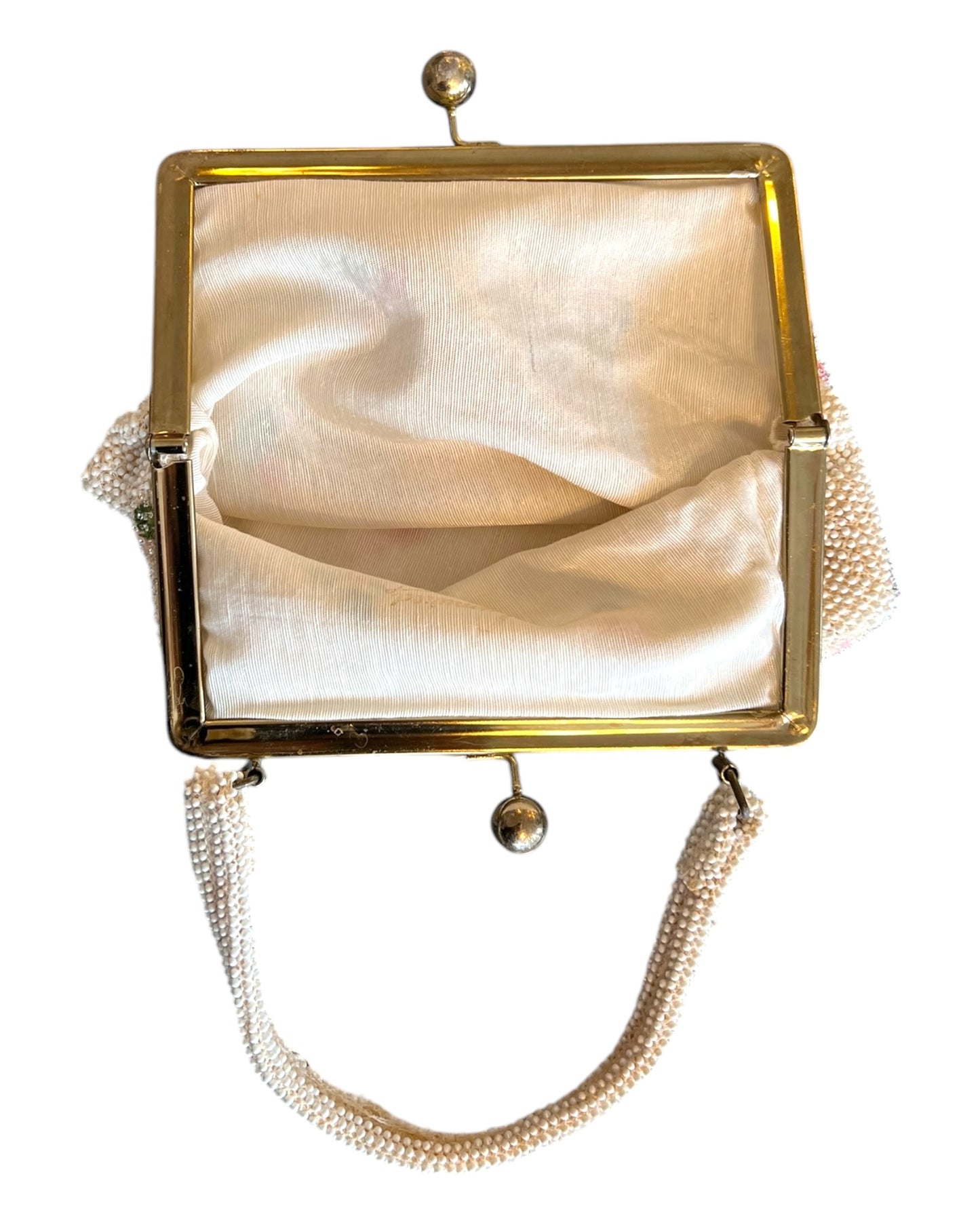 Vintage 1950s Lumured Beaded Petite Clasp Bag