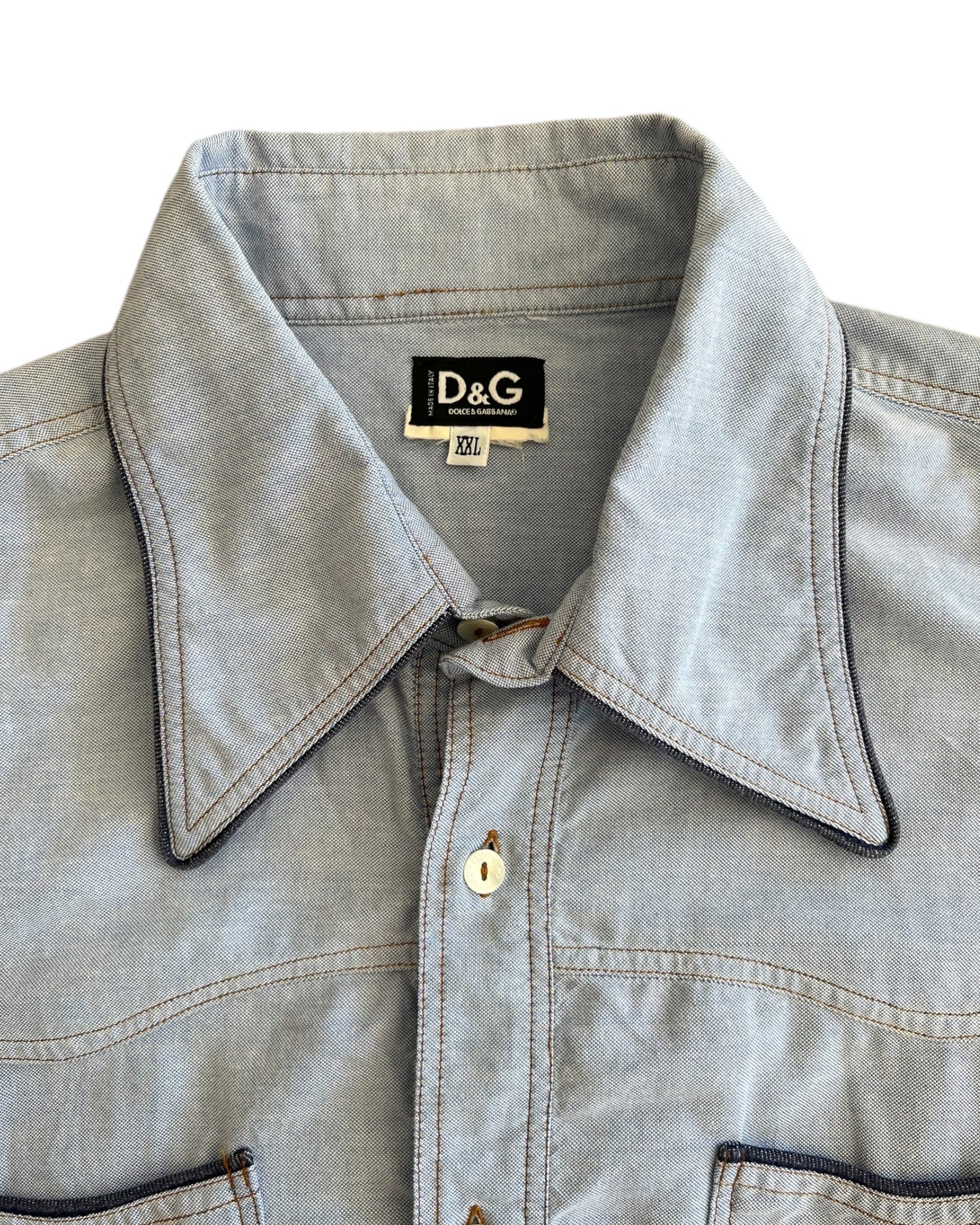 Vintage 2000s D&G Denim Western Button-Up Top