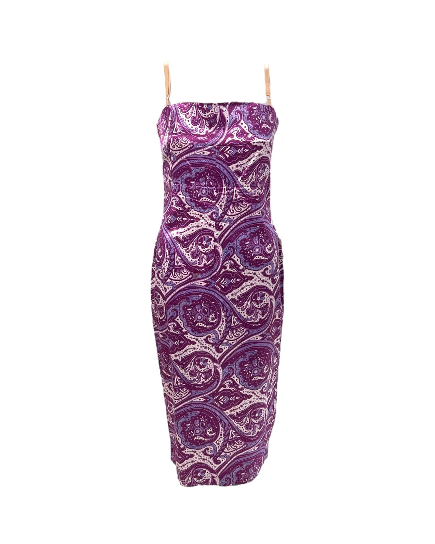 Vintage 2000 D&G Purple Paisley Knee-Length Dress