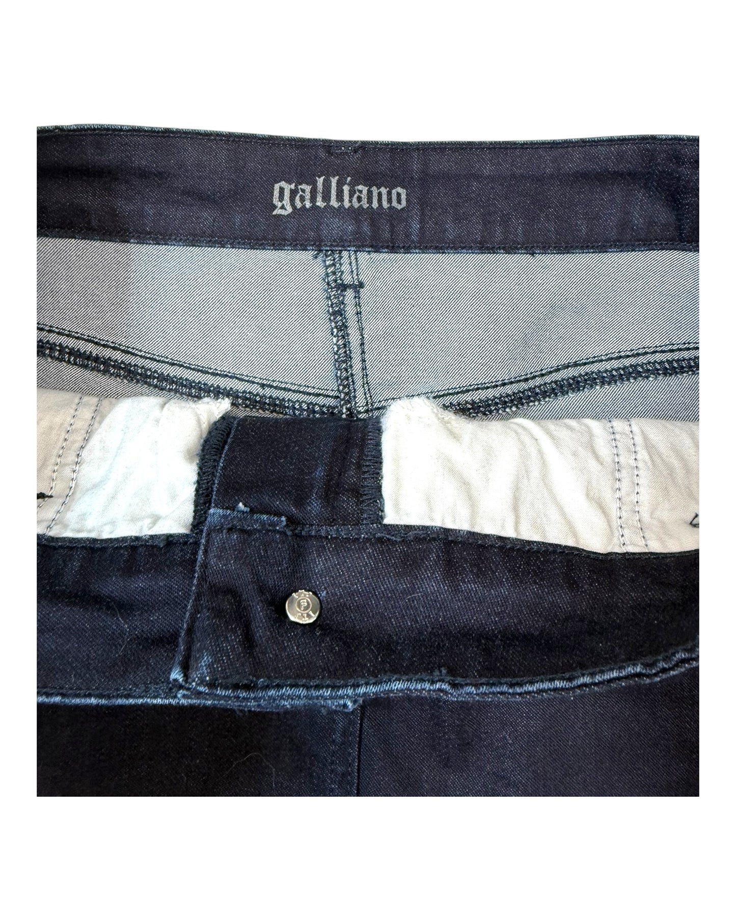Vintage Galliano Denim Logo Skirt