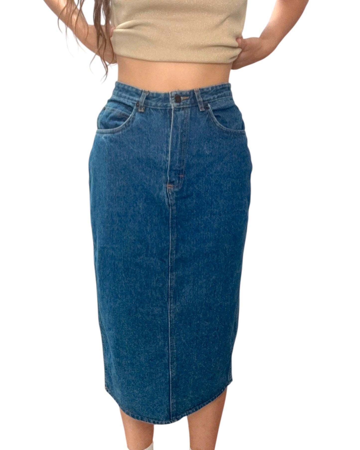 Vintage Denim Maxi Skirt