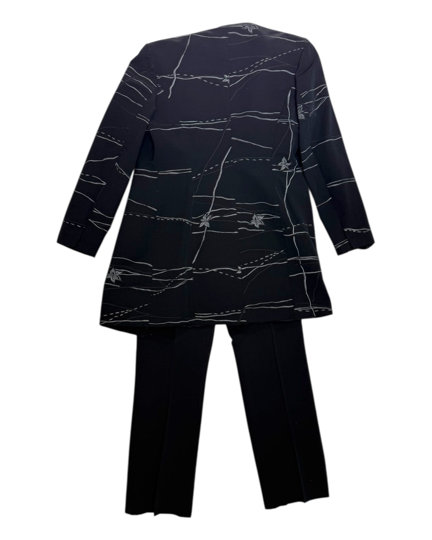 Vintage Black and Grey Jacket and Pants Set