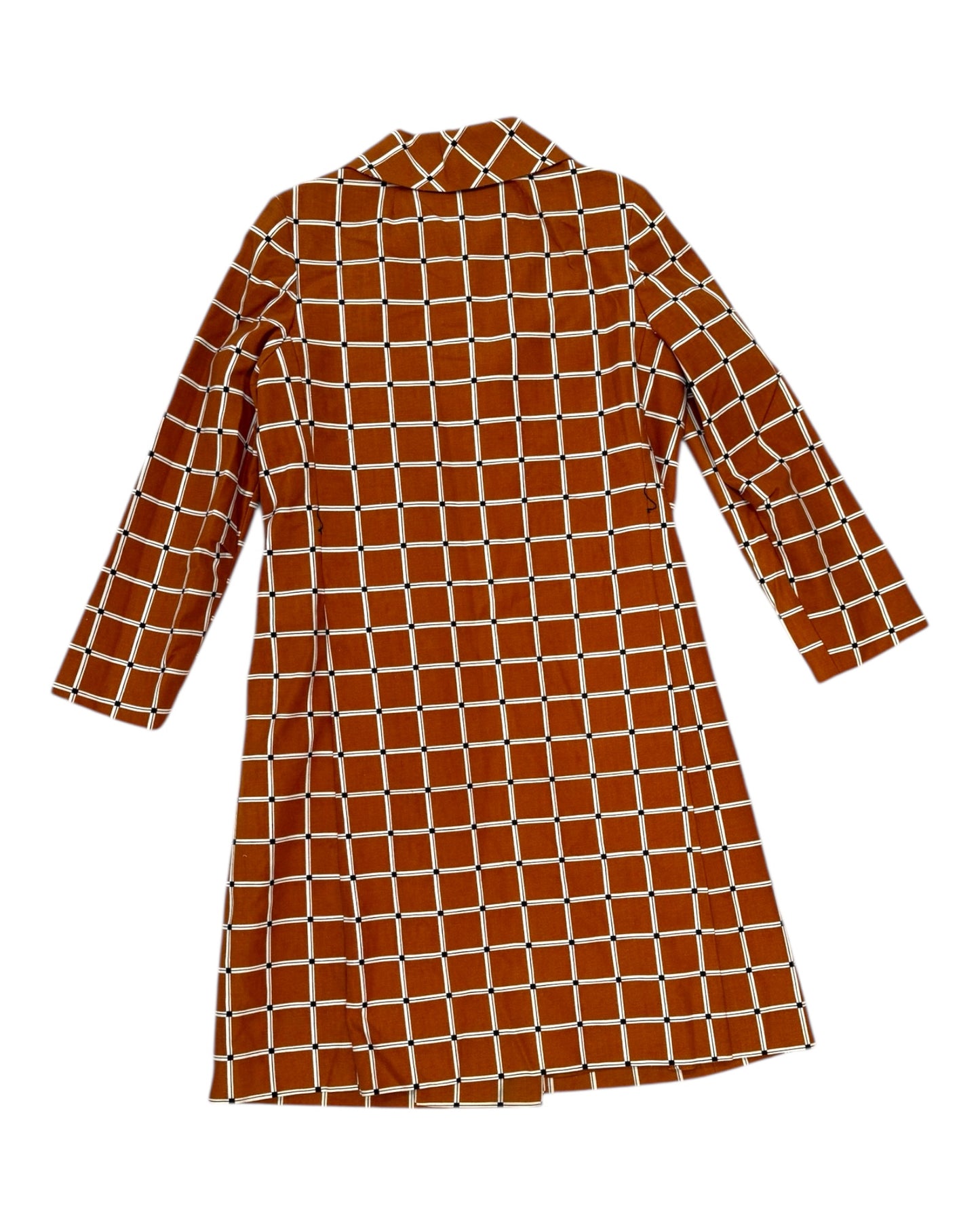 Vintage Lord & Taylor Checkered Brown Trench Coat