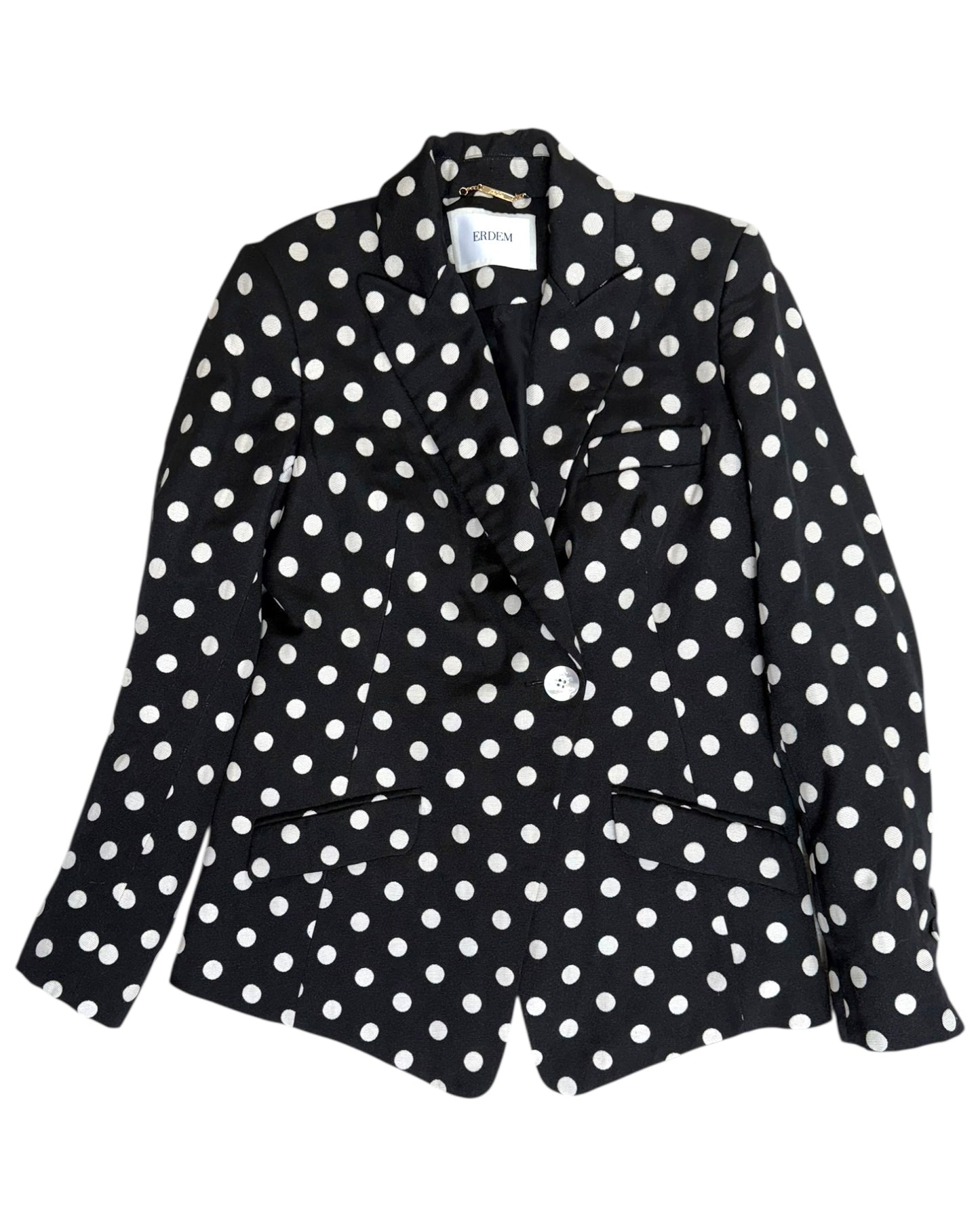 Pre-Loved ERDEM Black Polka Dot Skirt Suit