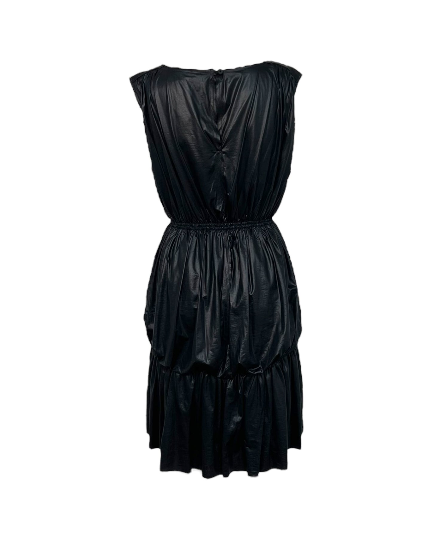 Vintage 2000 Fendi Black Silk Tiered Mini Dress