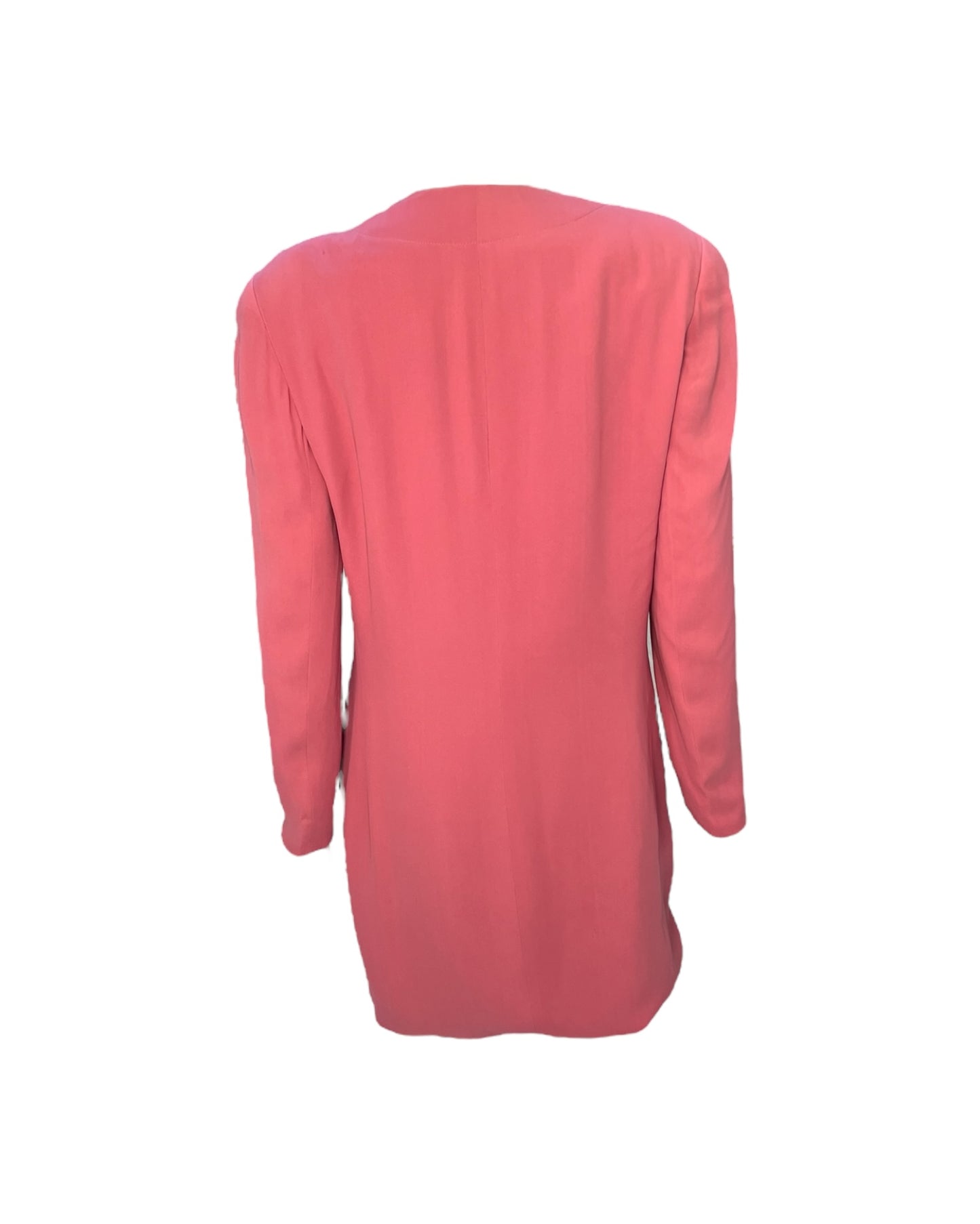 Vintage 1980s Calvin Klein Pink Silk Blazer Dress