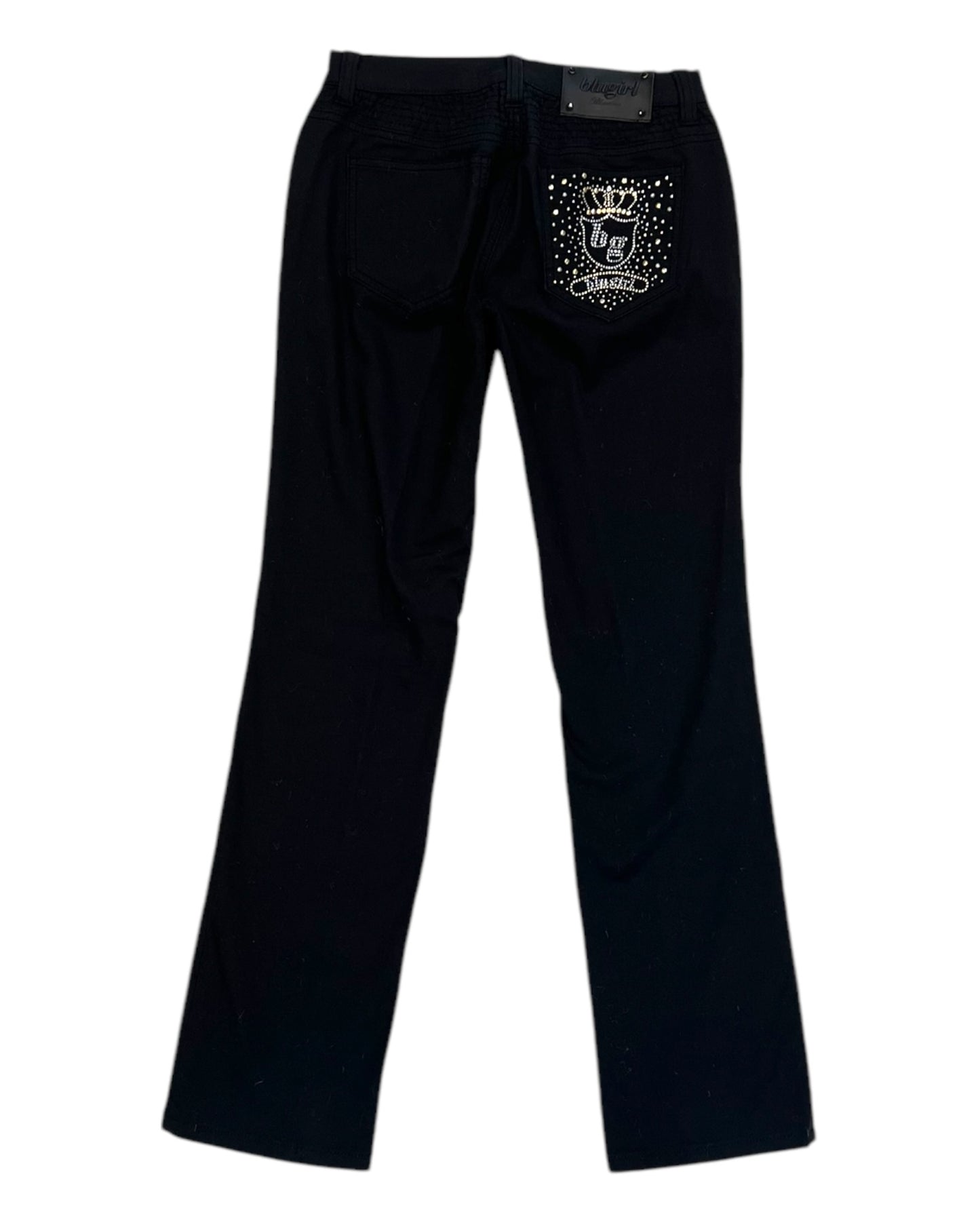 Vintage Blugirl by Blumarine Black Embellished Straight-Leg Jeans
