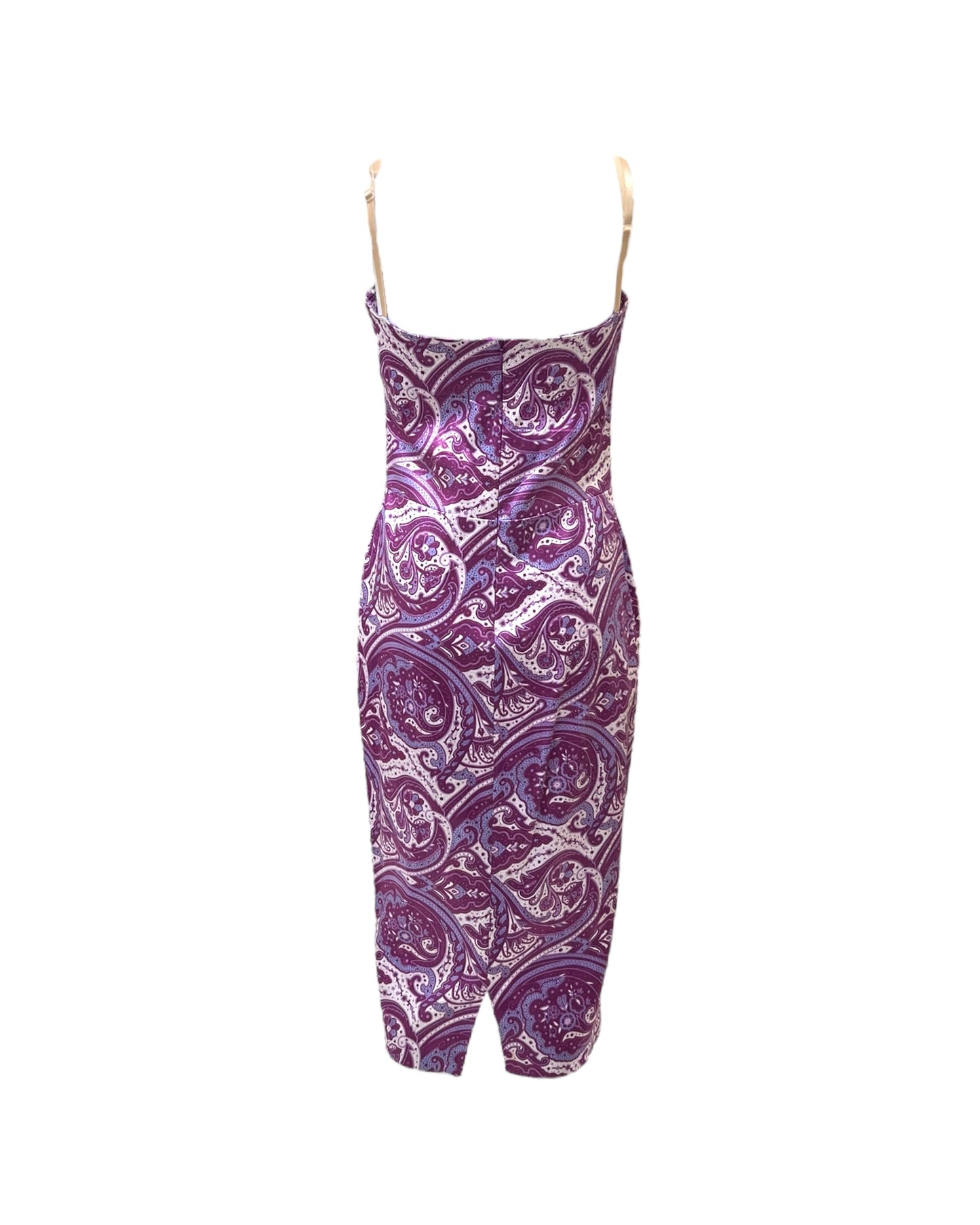 Vintage 2000 D&G Purple Paisley Knee-Length Dress