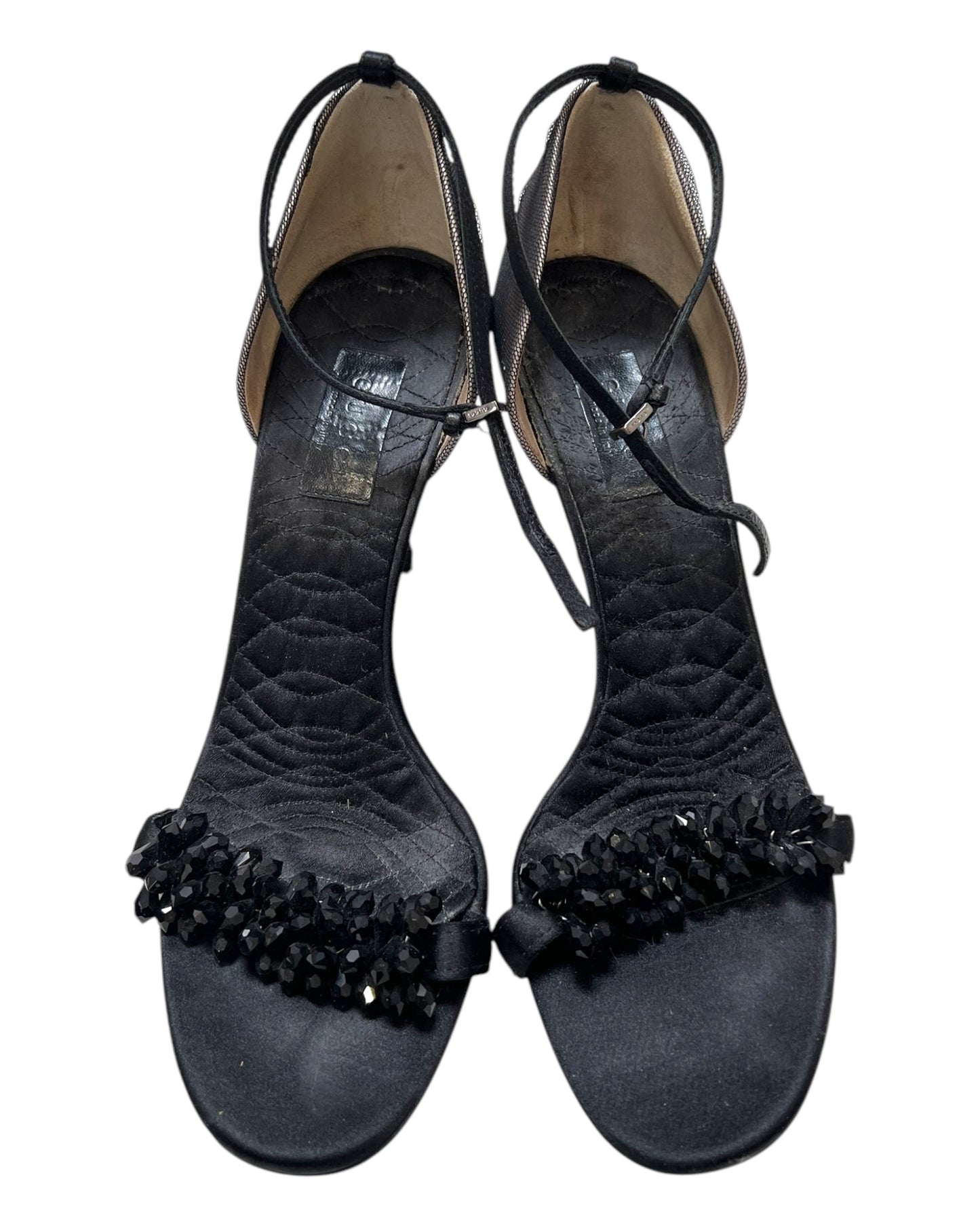 Vintage Gucci Black Embellished Heels