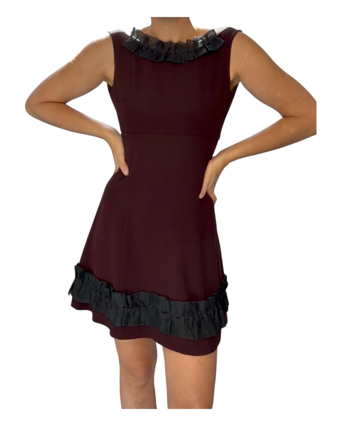 Vintage 2000s Miu Miu Mini Dress with Ruffle Accents
