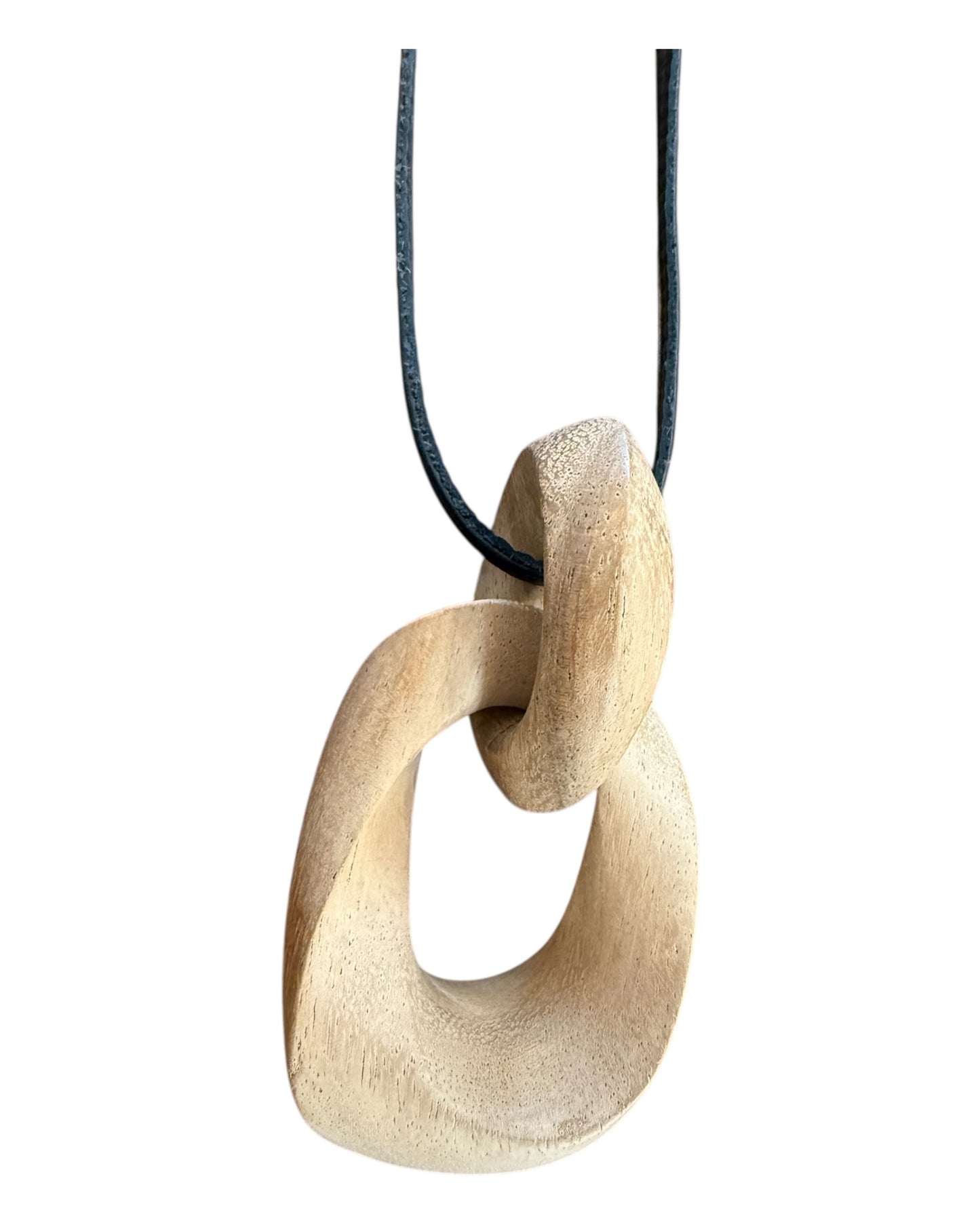 Pre-Loved Monies Long Wooden Pendant Necklace