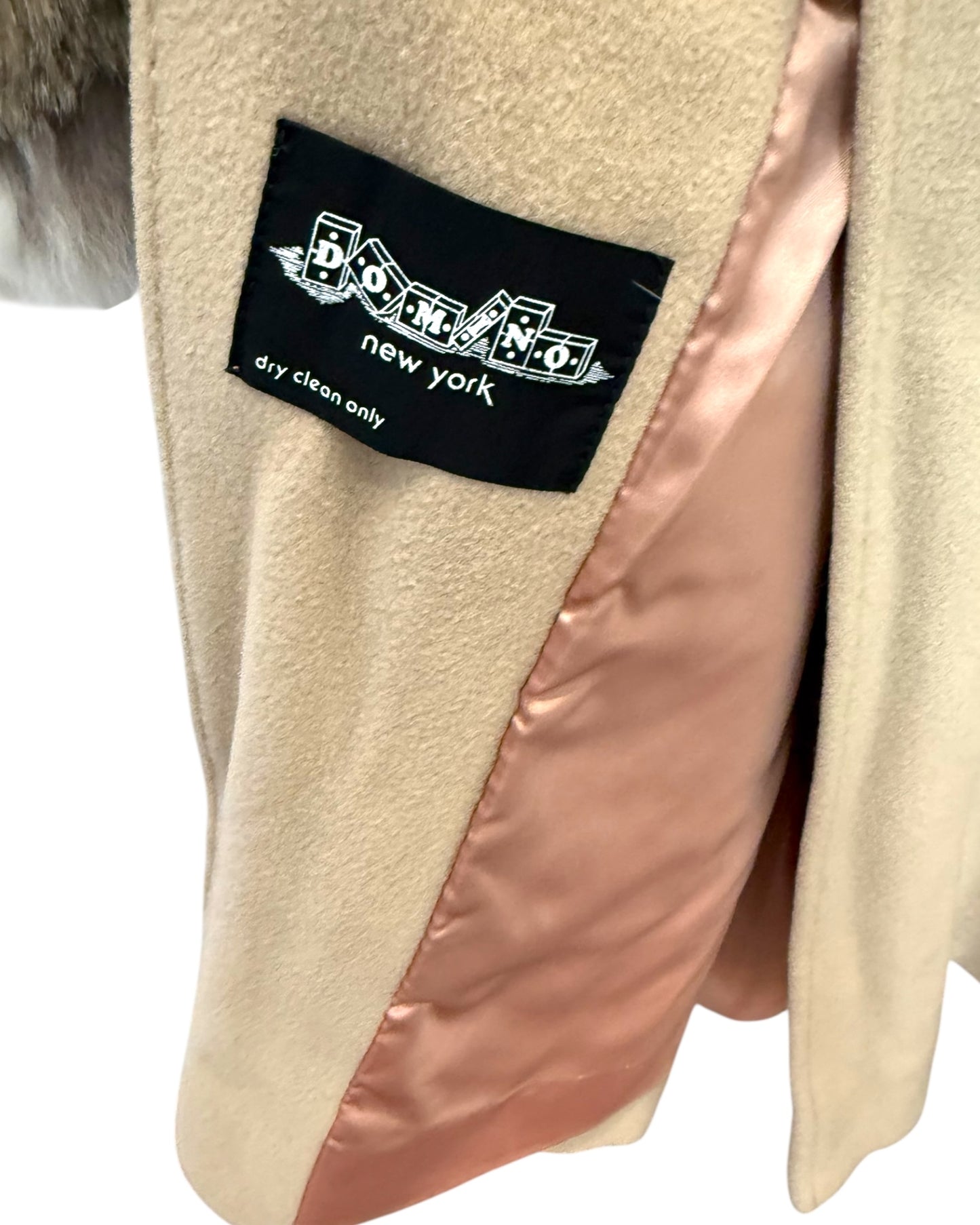 Vintage Domino NY Fur Trim Trench Coat