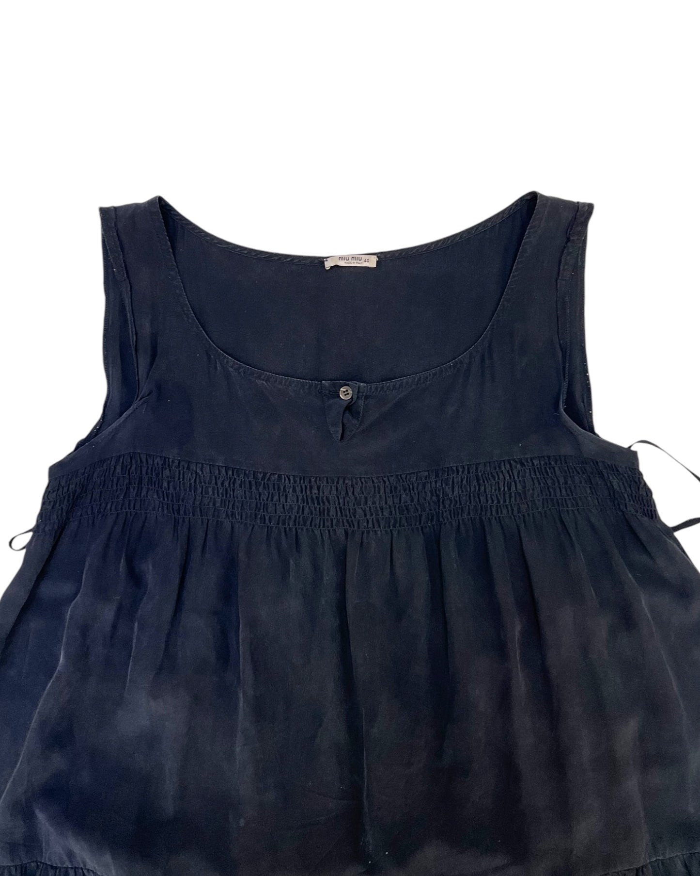 Vintage 2006 Miu Miu Black Silk Tent Dress