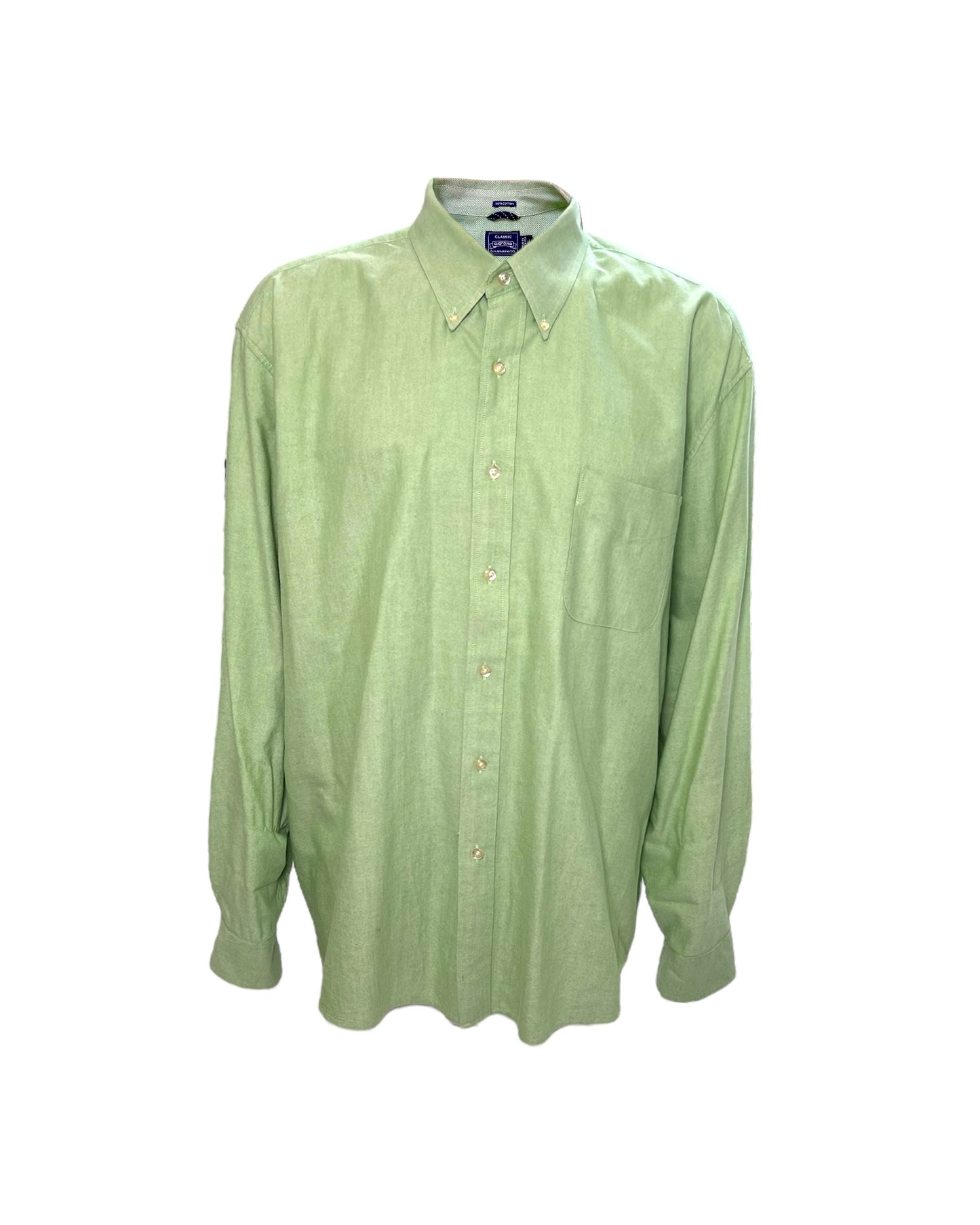 Vintage Light Green Button-Up Top
