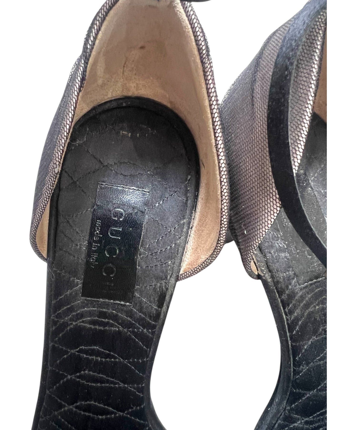 Vintage Gucci Black Embellished Heels