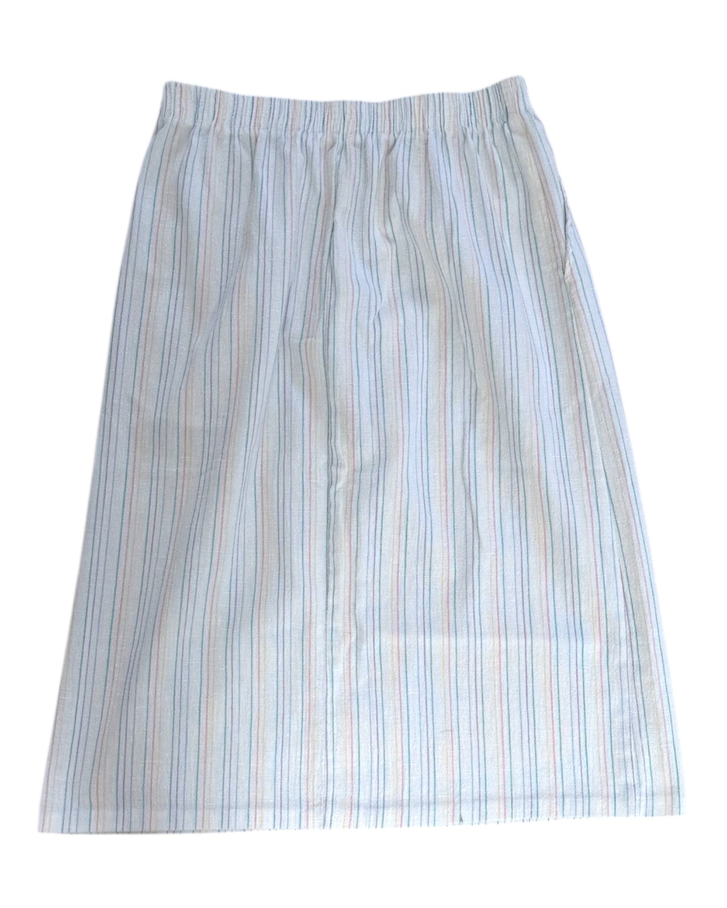 Vintage White Striped Midi Skirt