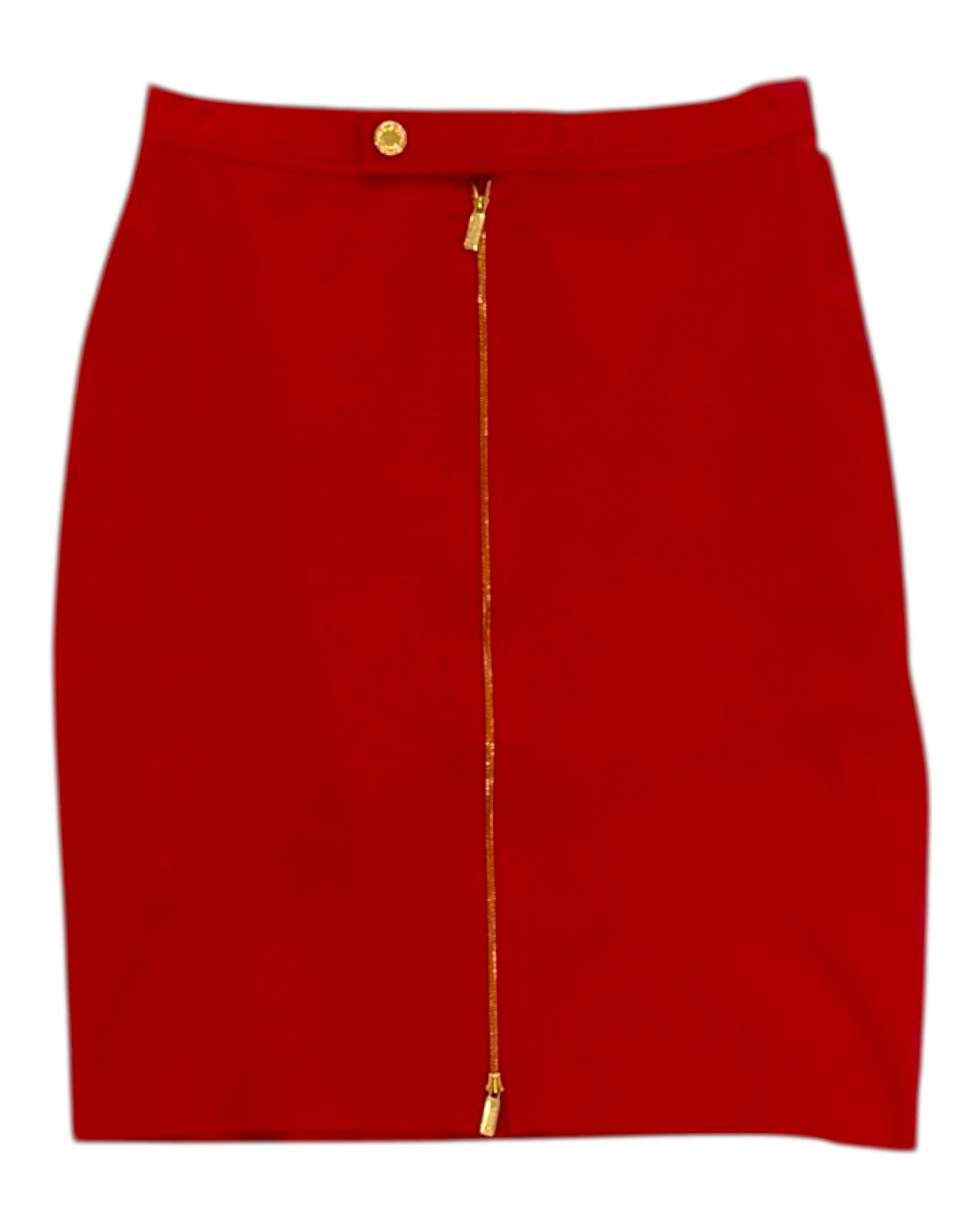Vintage Ralph Lauren Red Zip-Up Skirt