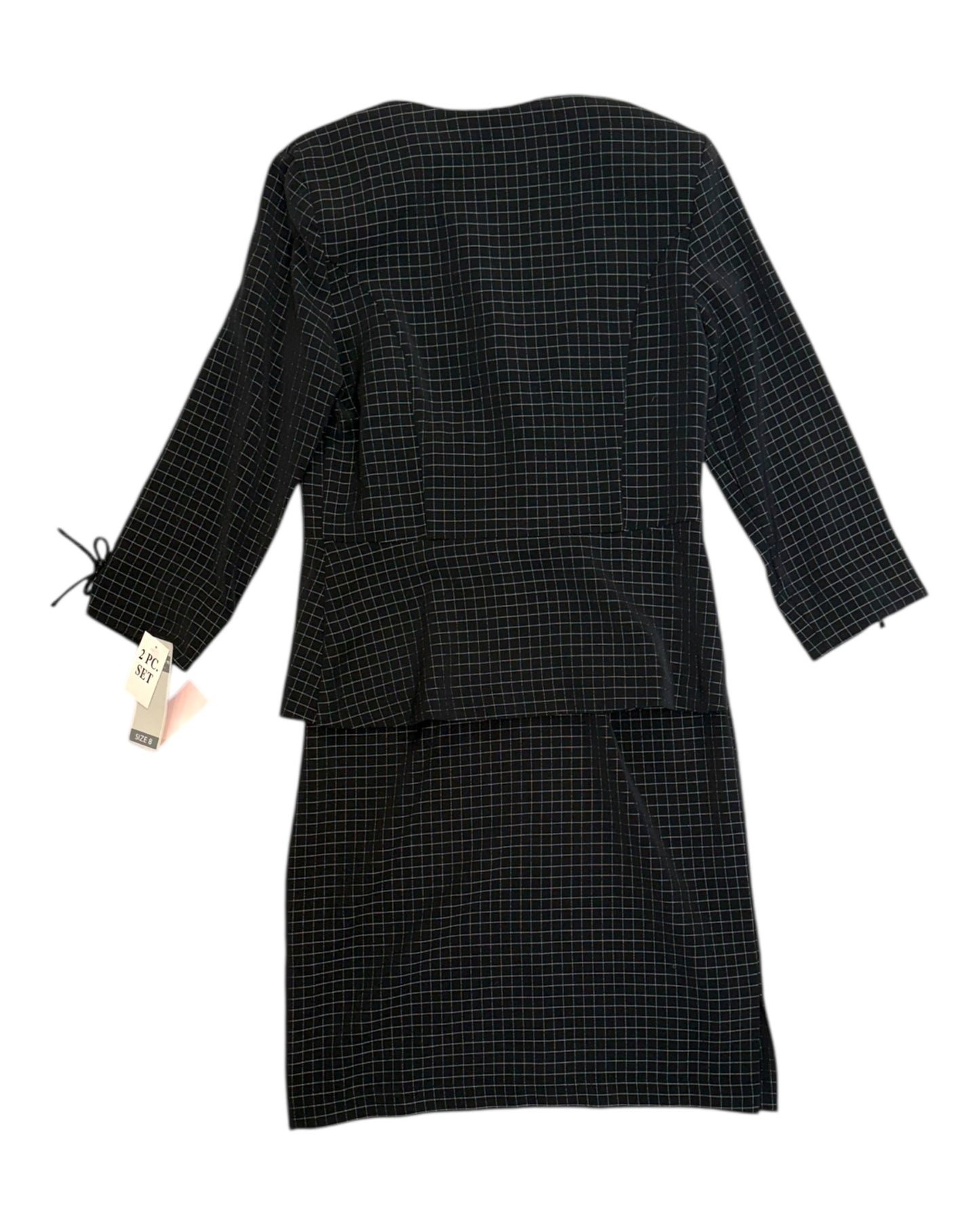 Vintage Black and White Checkered Skirt Suit