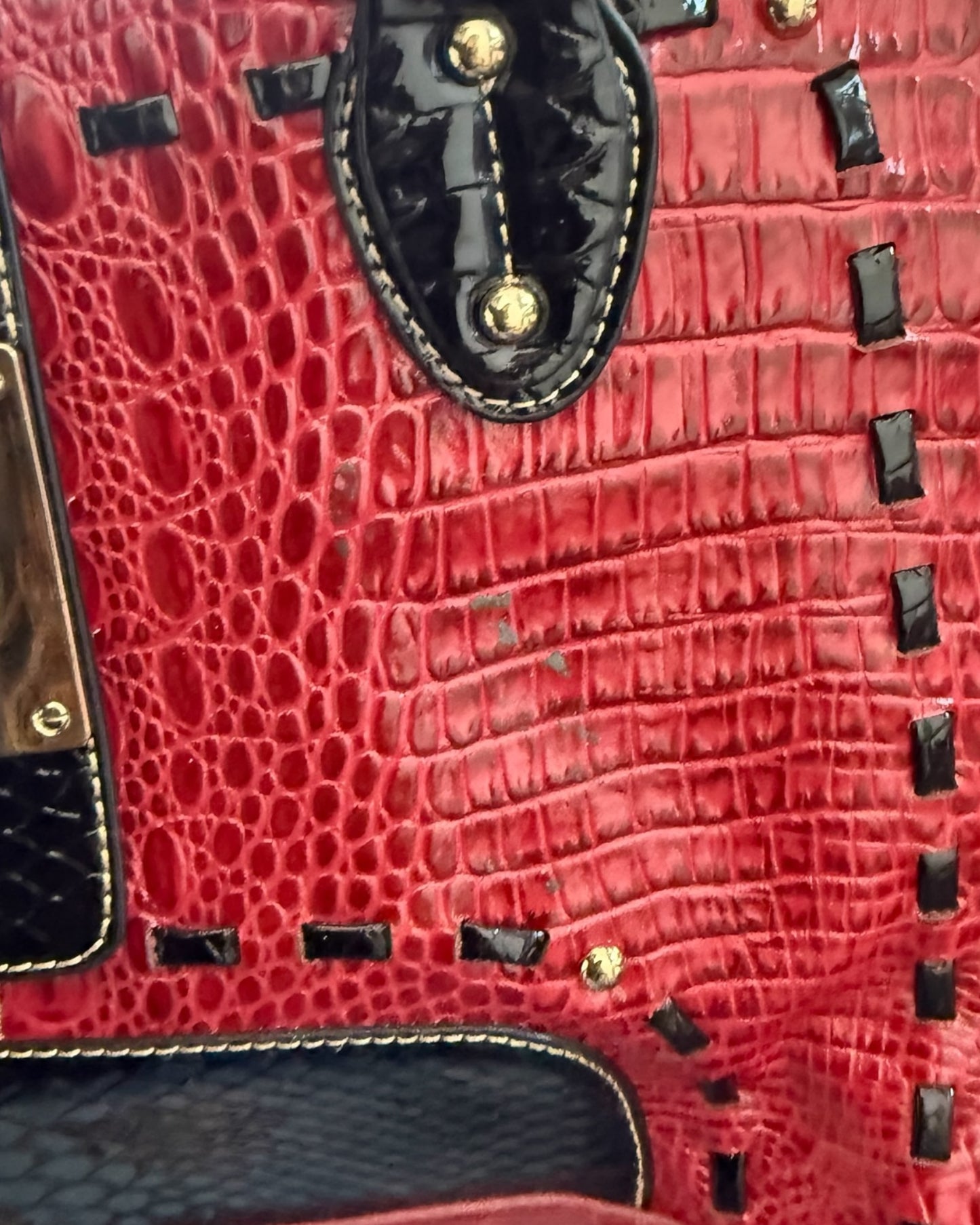 Vintage Red and Black "Python" Bag