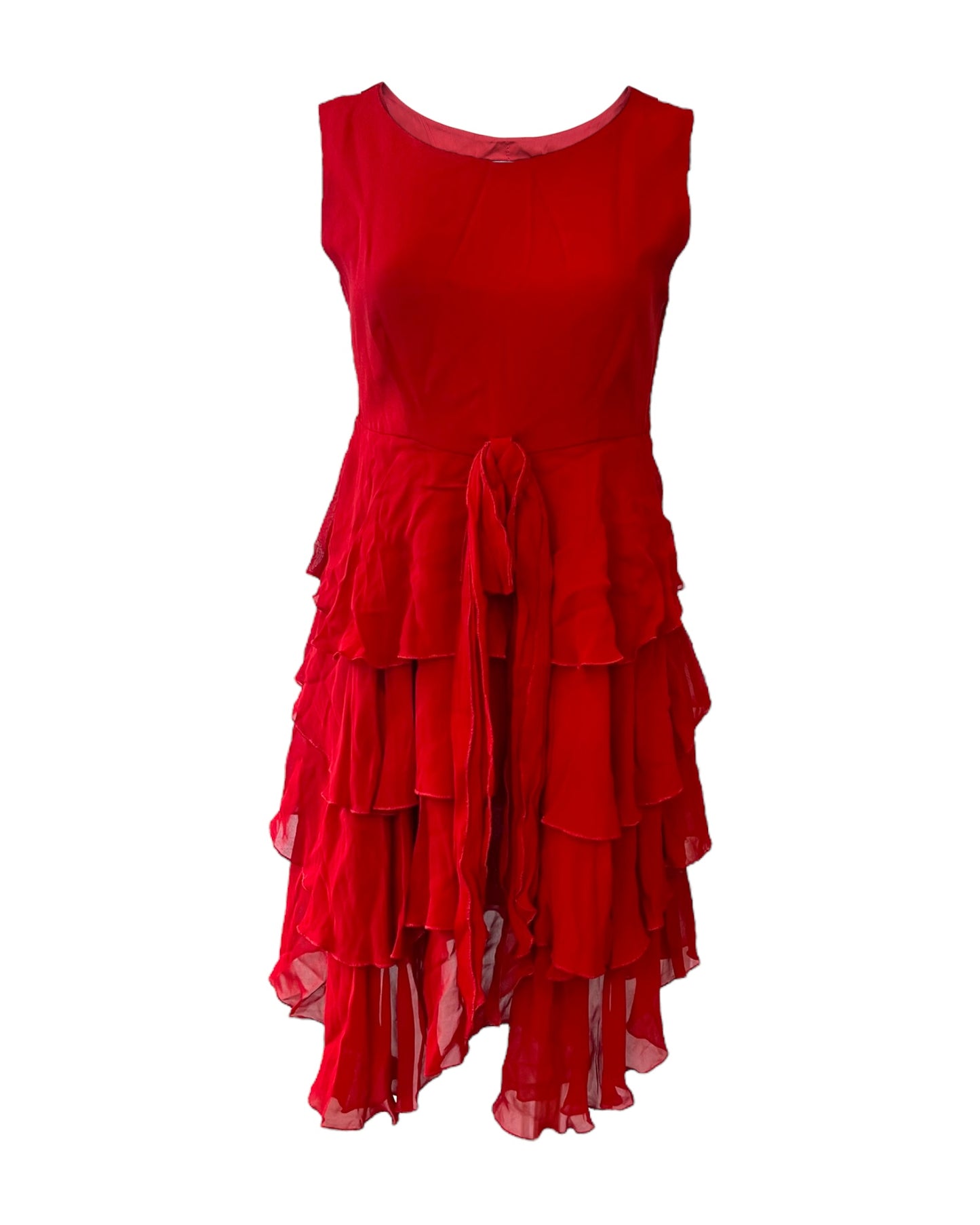 Vintage 1992 Moschino Red Ruffle Mini Dress