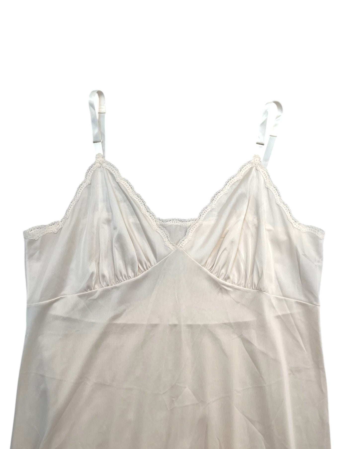 Vintage Lace-Trimmed Sheer Slip Dresses