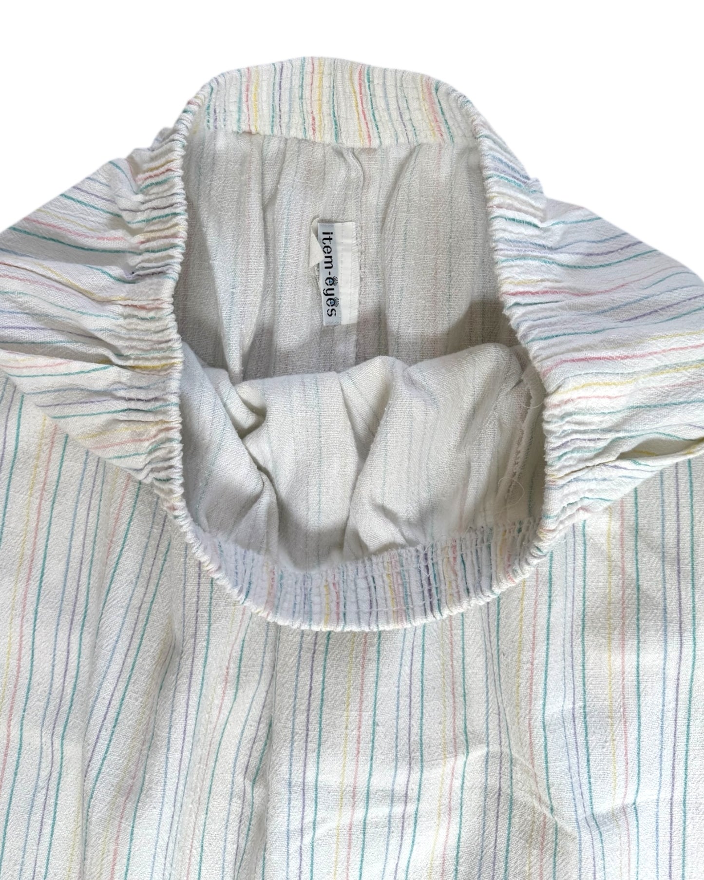 Vintage White Striped Midi Skirt