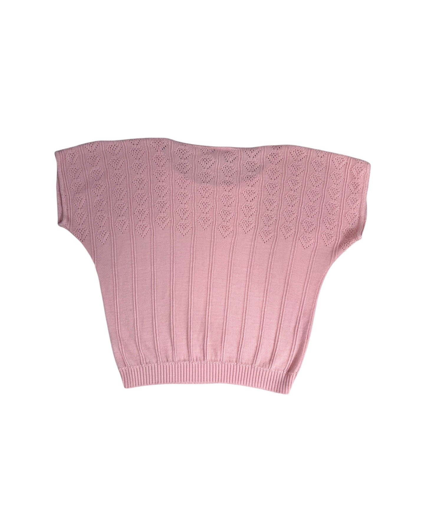 Vintage Pink Knit Sweater Vest