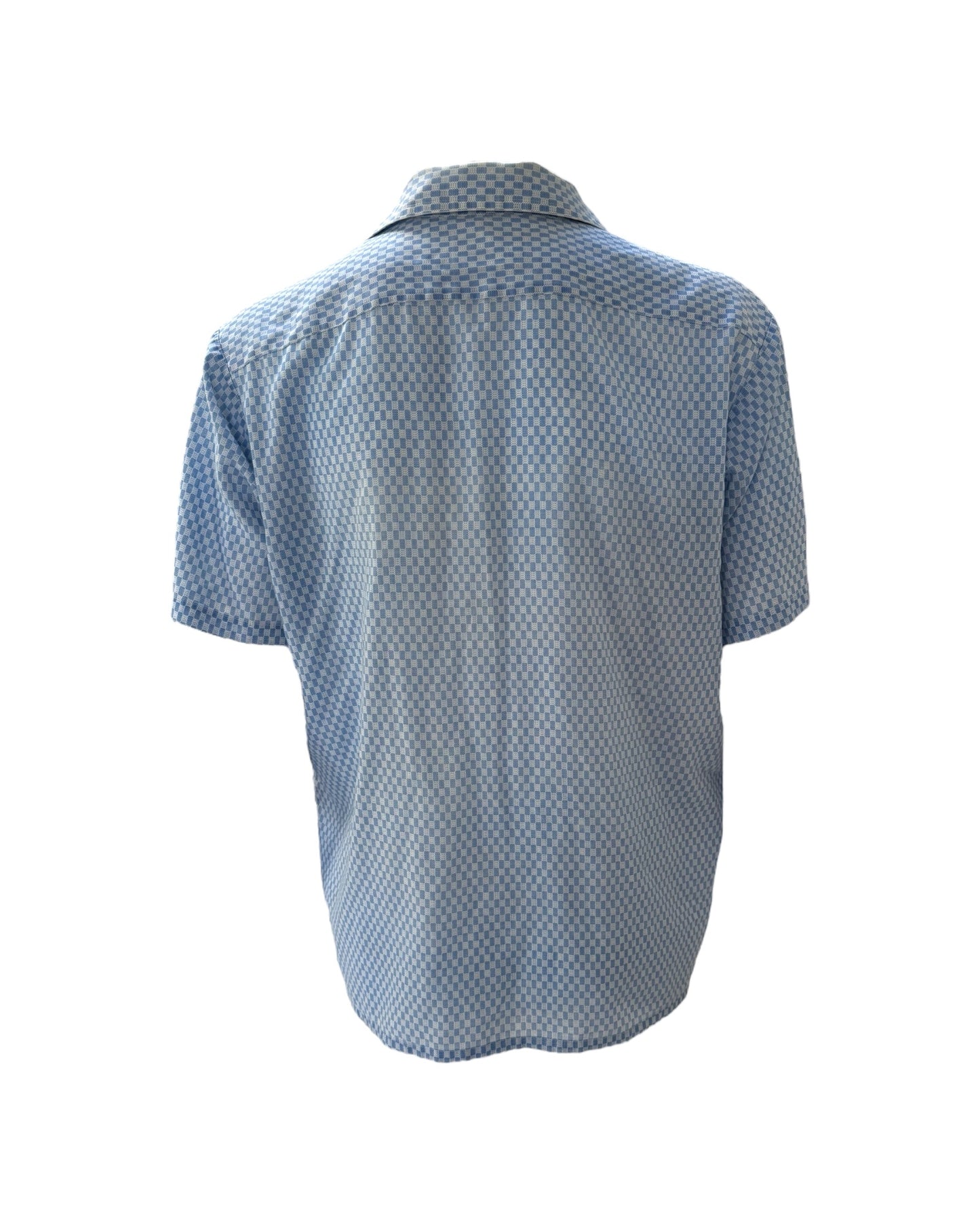 Vintage Red and Blue Short Sleeve Button-Up Tops