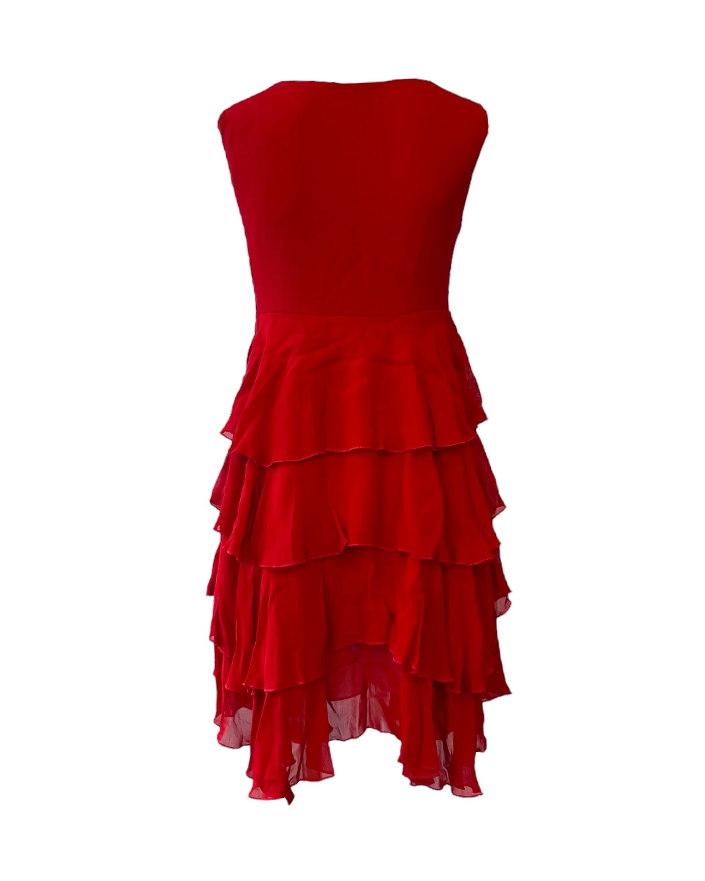Vintage 1992 Moschino Red Ruffle Mini Dress