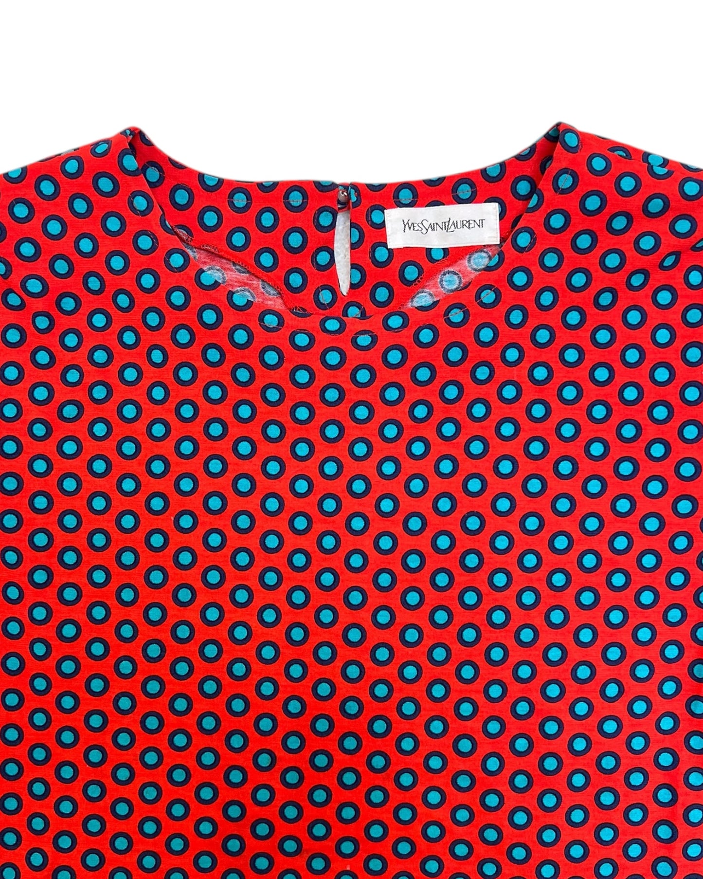 Vintage 1990s Yves Saint Laurent Red Polka Dot Tee