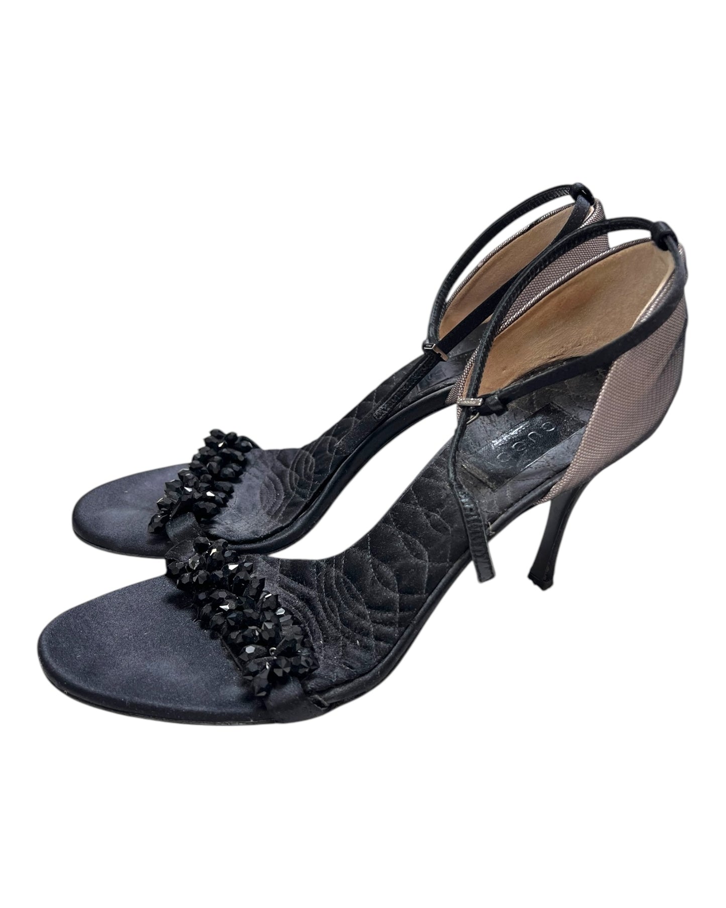 Vintage Gucci Black Embellished Heels