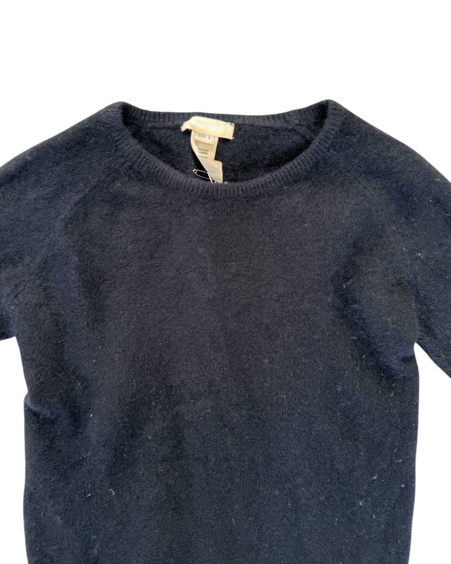 Vintage Diesel Black Angora Wool Sweater