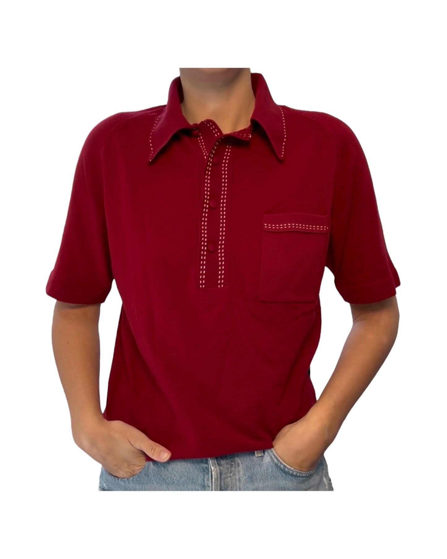 Vintage Burgundy Polo Top
