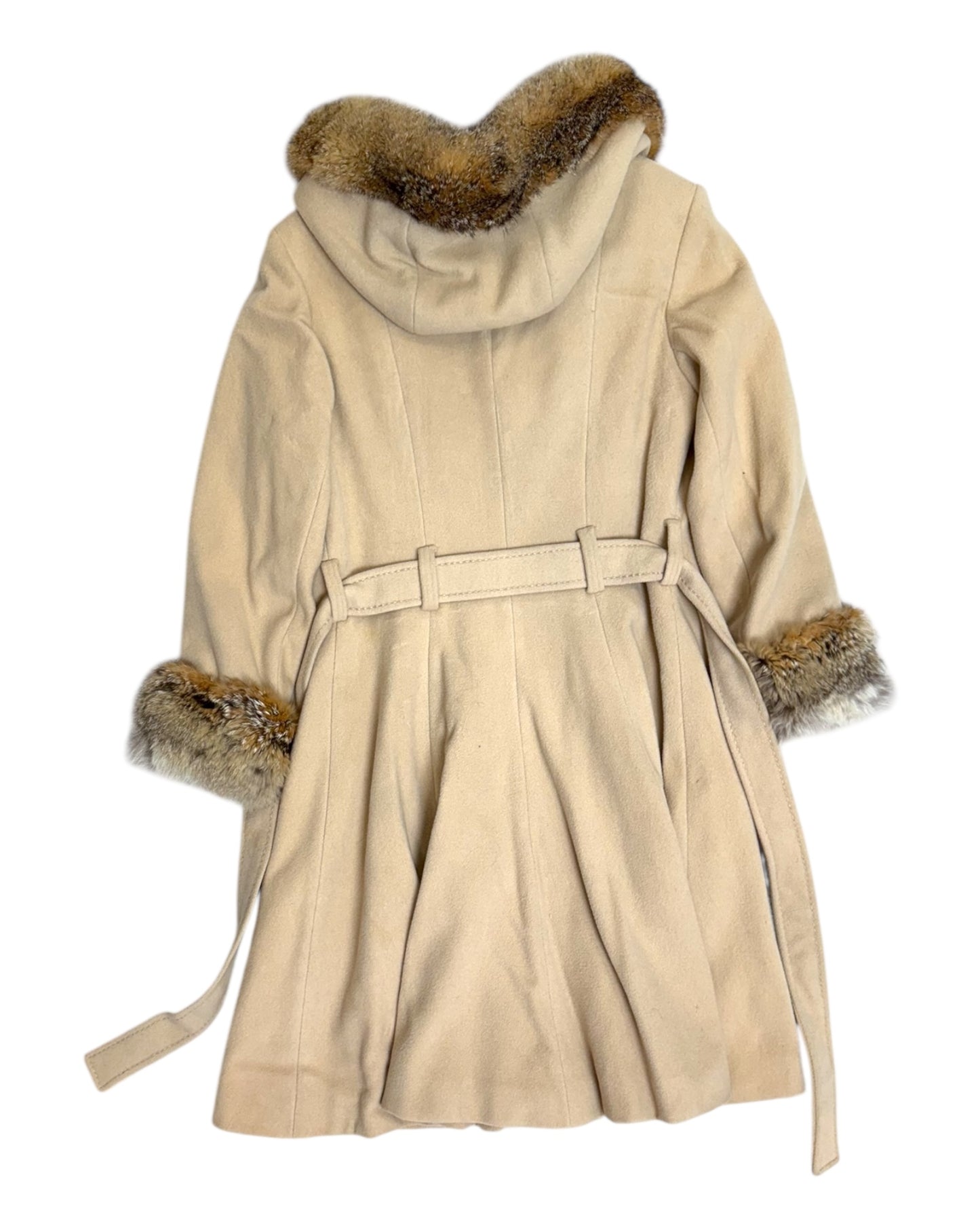 Vintage Domino NY Fur Trim Trench Coat