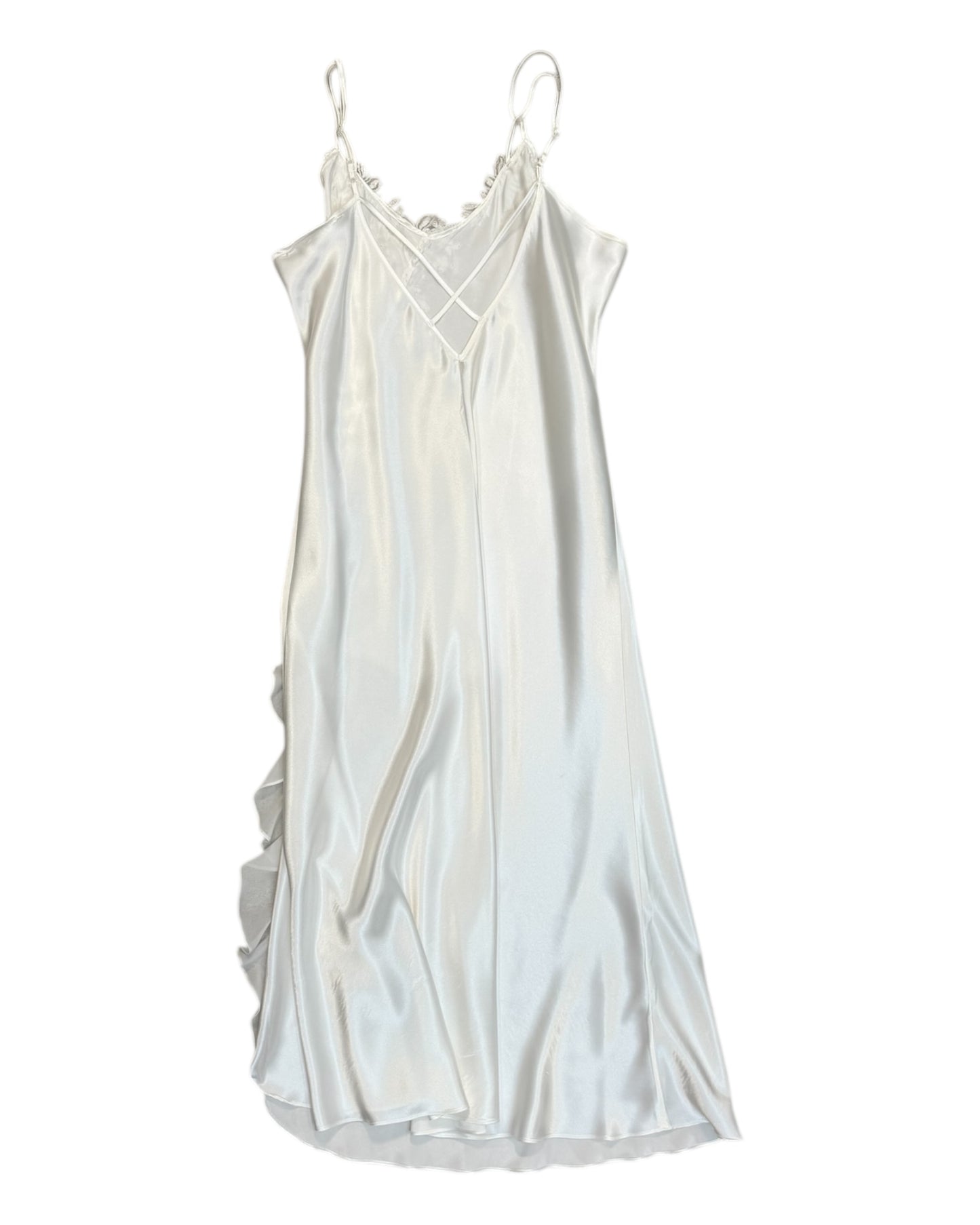 Vintage White Slip Dress with Lace Details