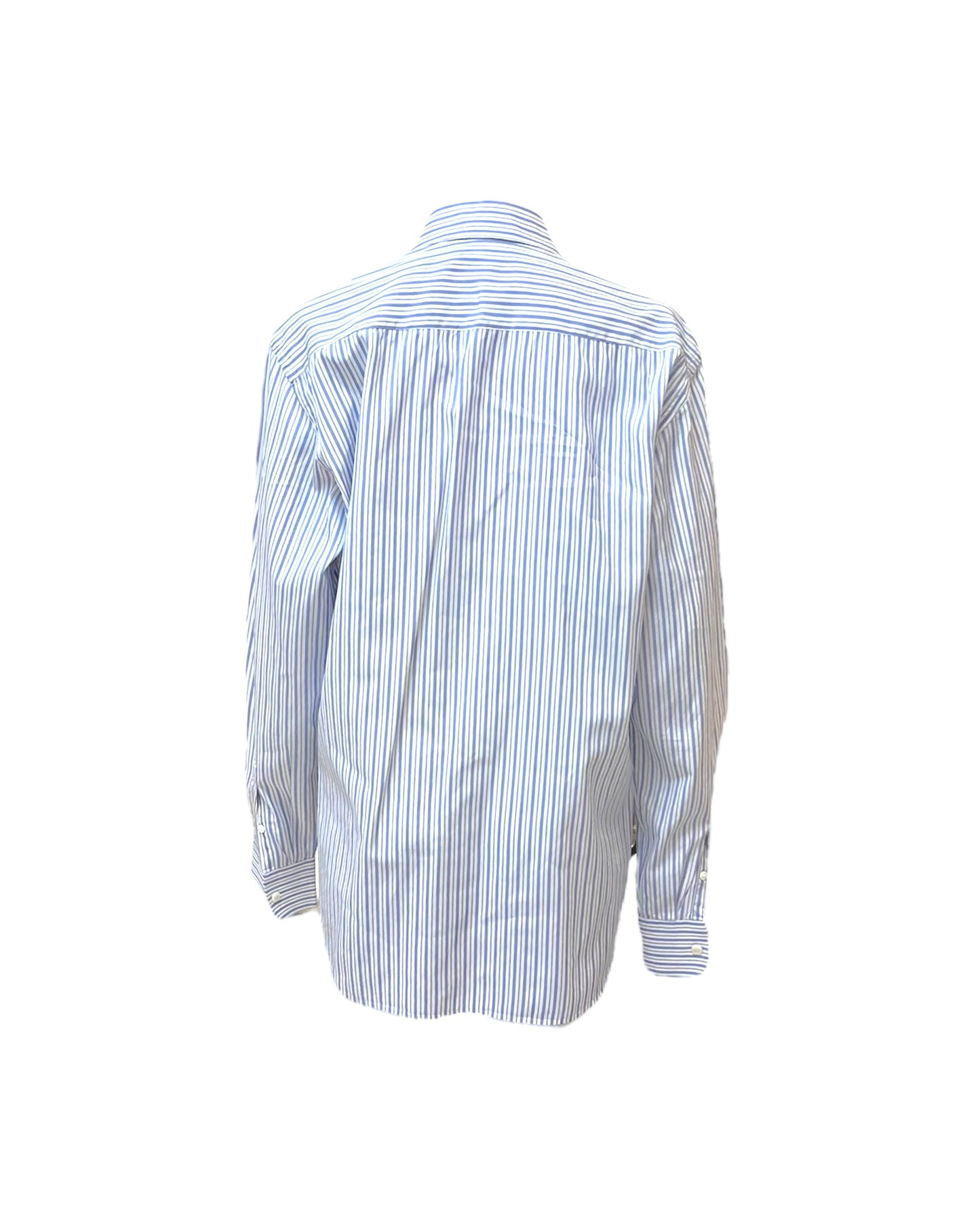 Vintage Prada Blue and White Stripe Button-Up Top