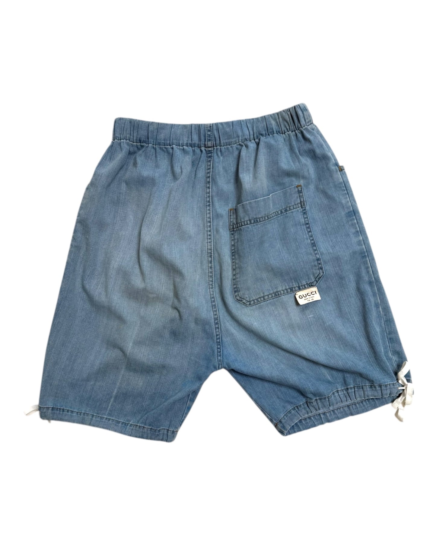 Vintage Gucci Denim Drawstring Shorts