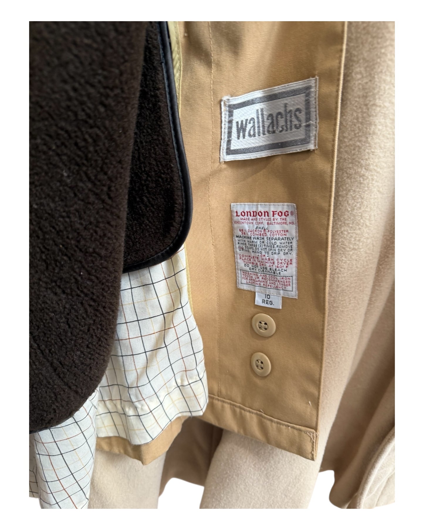 Vintage London Fog Shearling Lined Trench Coat