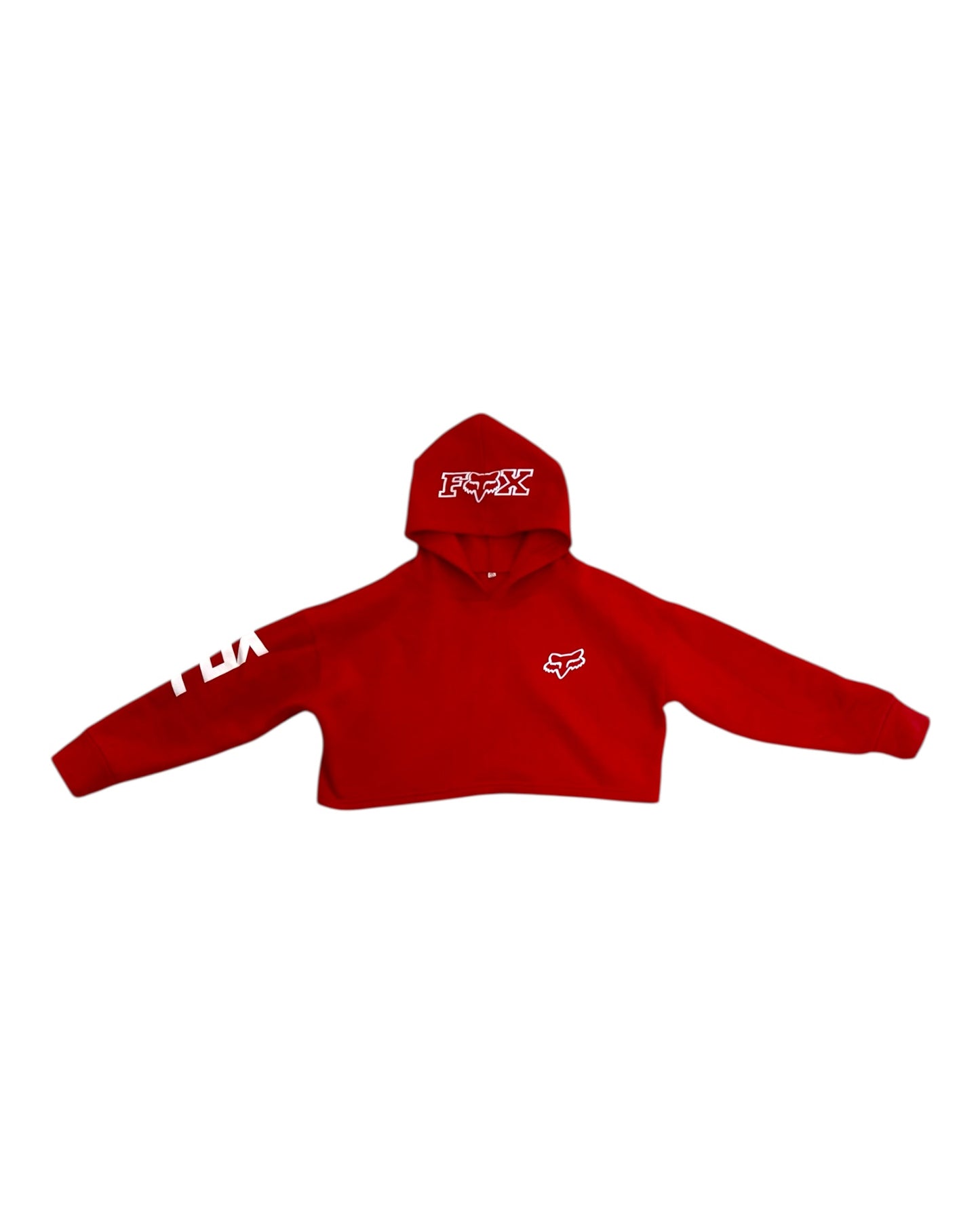 Vintage Red Crop Hoodie