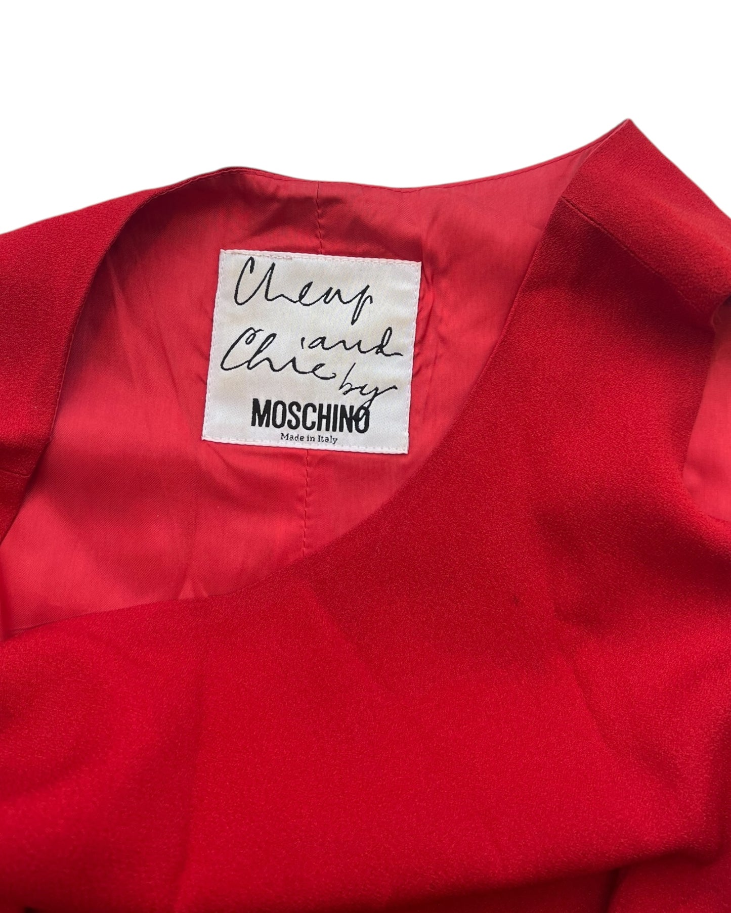 Vintage 1992 Moschino Red Ruffle Mini Dress