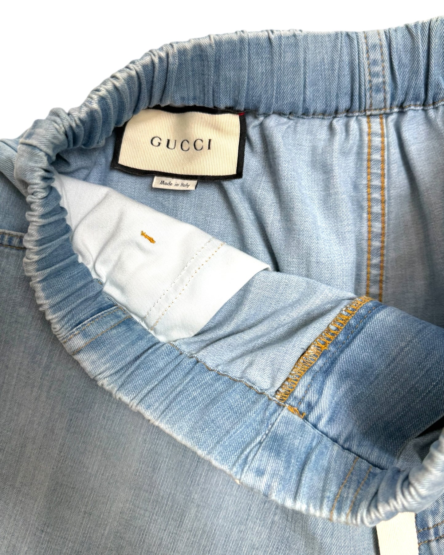 Vintage Gucci Denim Drawstring Shorts