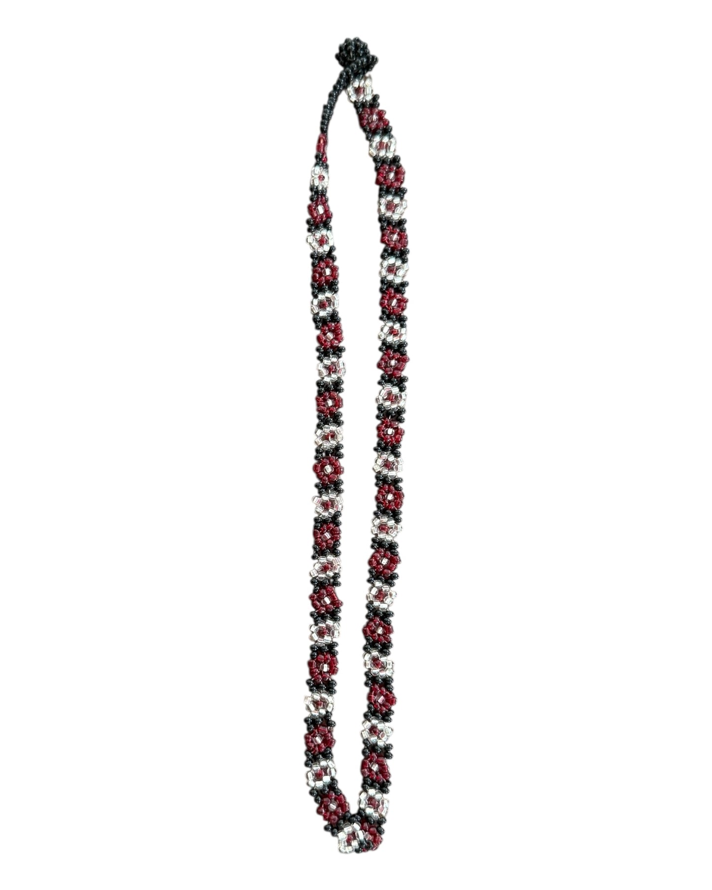 Vintage Y2K Red and Black Beaded Choker Necklace