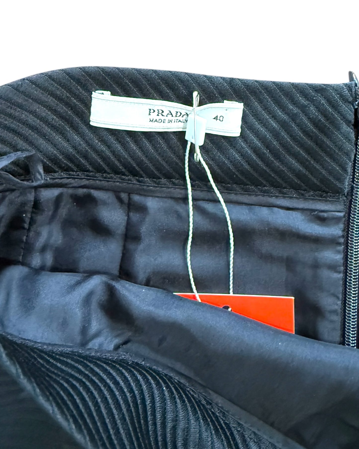 Vintage 2008 Prada Ribbed Mini Black Skirt