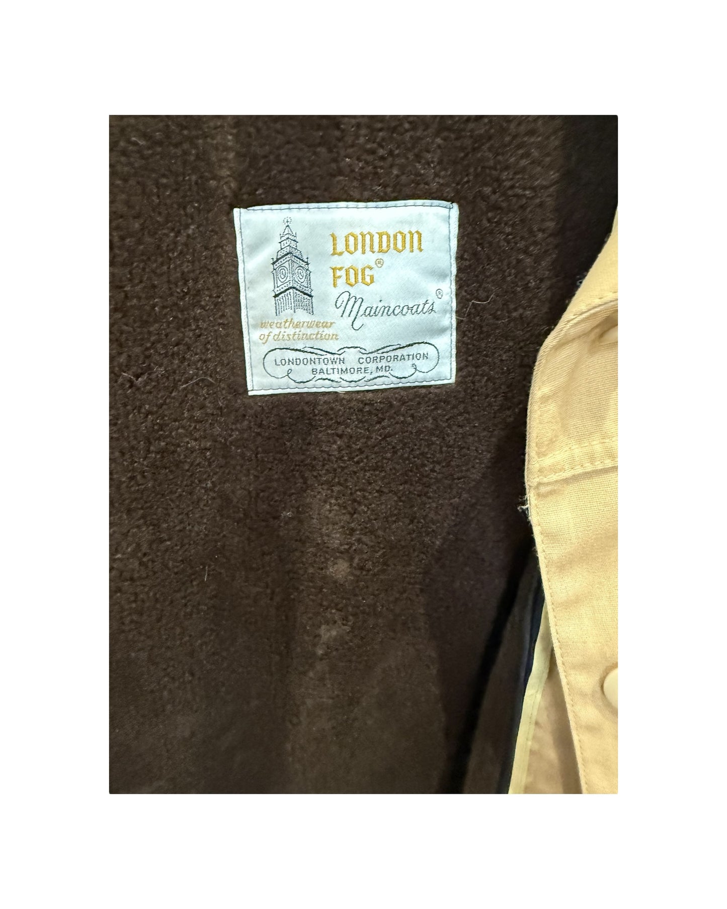 Vintage London Fog Shearling Lined Trench Coat